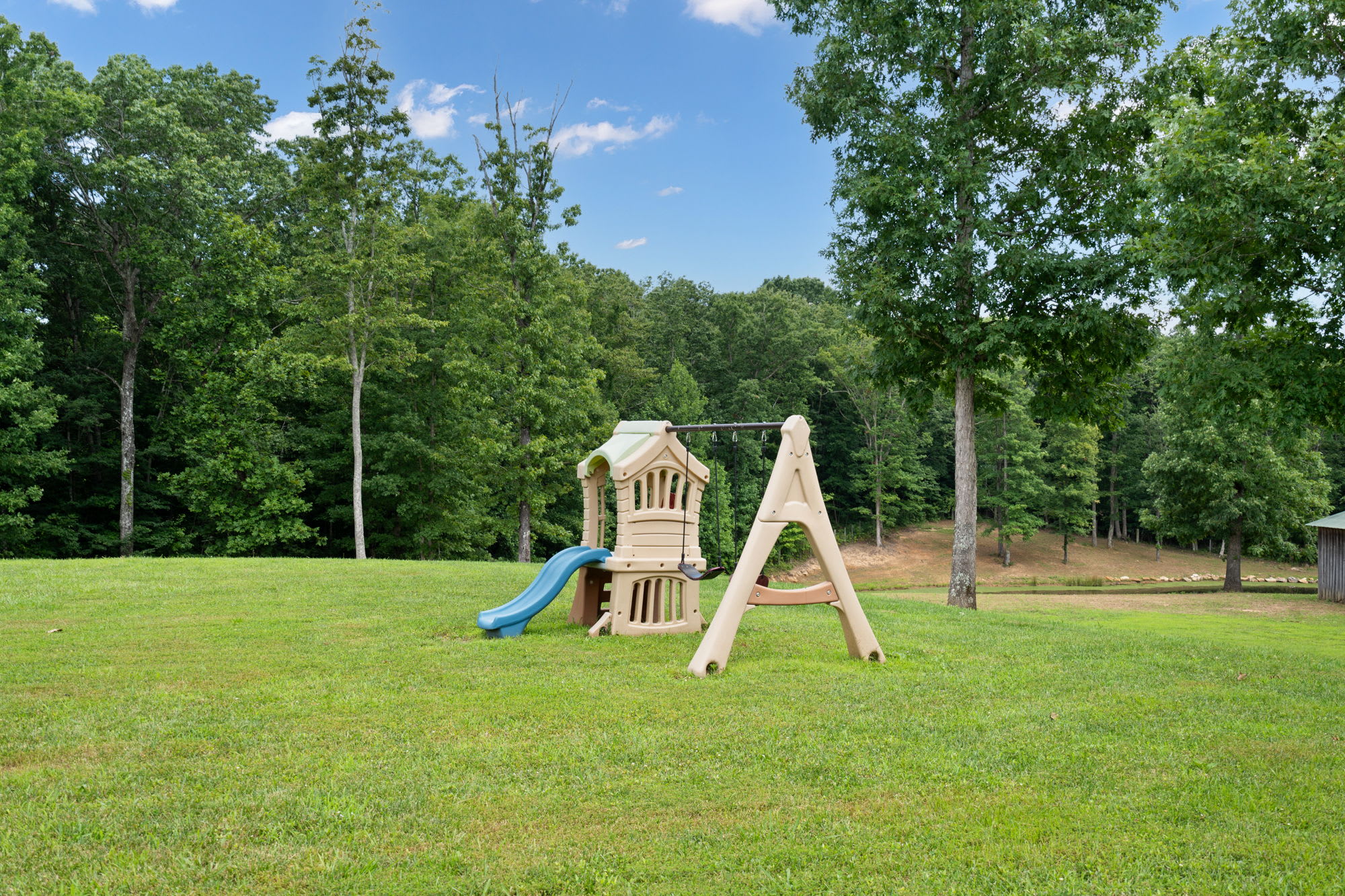 Play area outside the pool