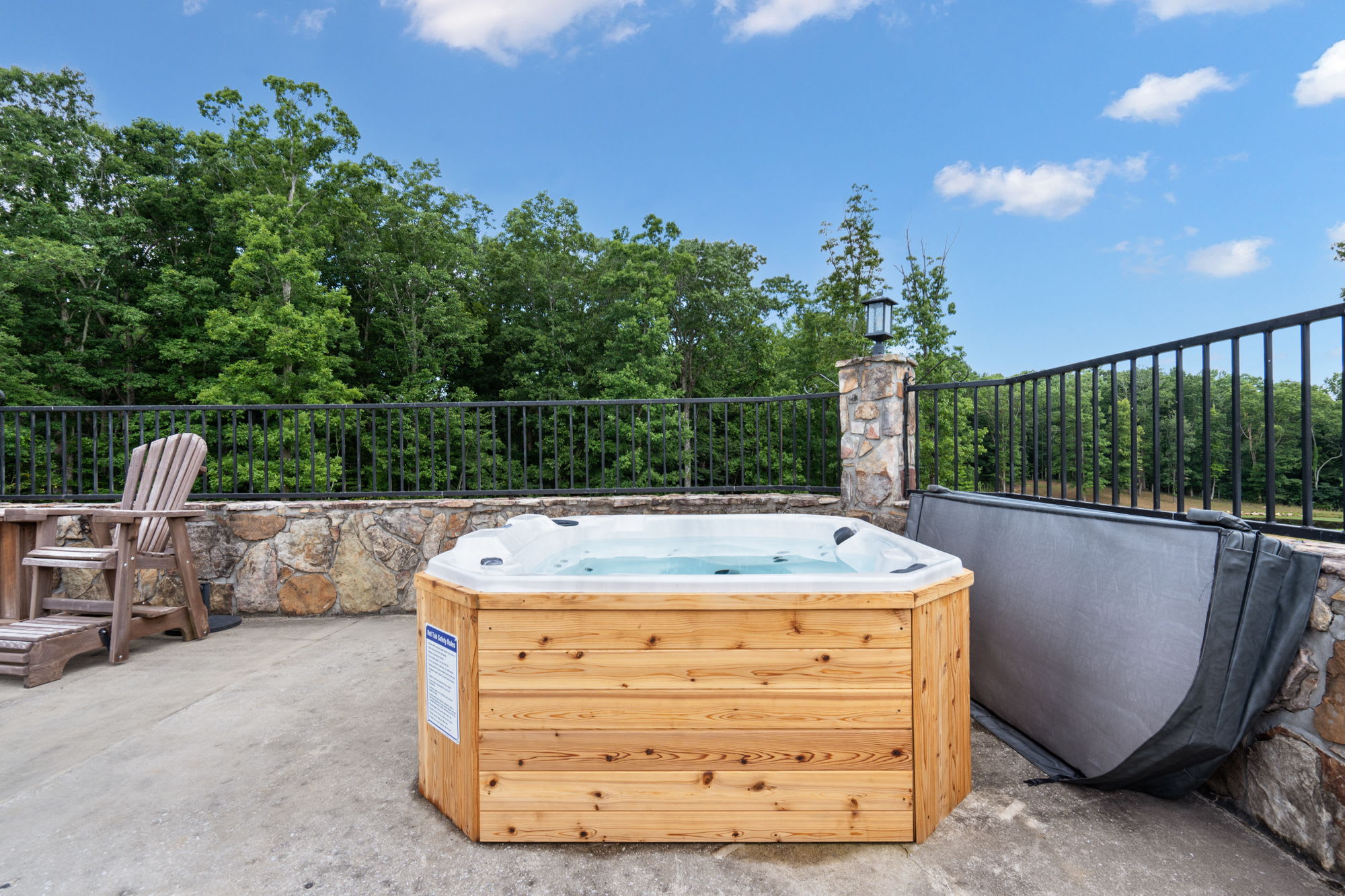 Hot tub by our pool