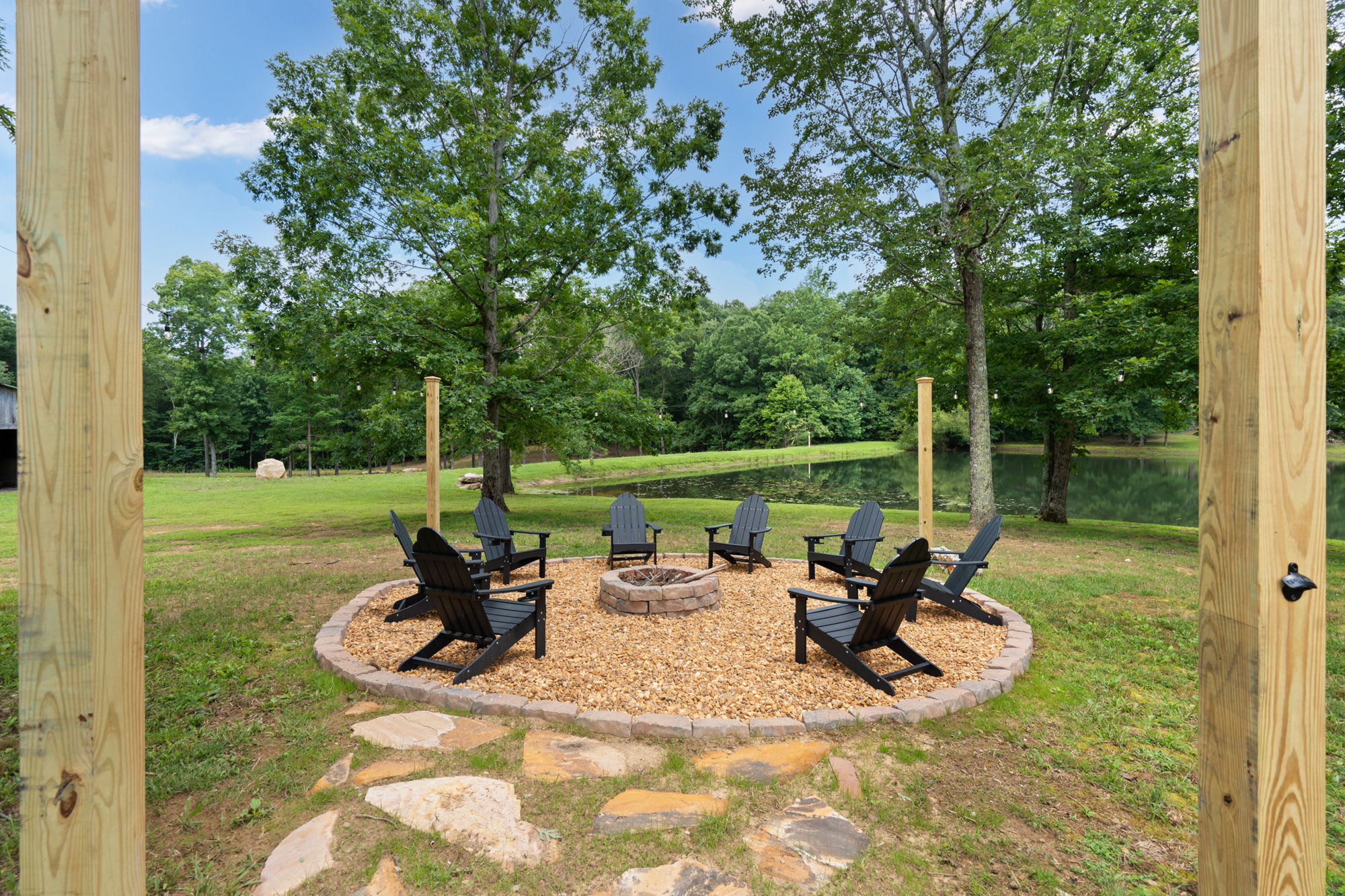 Fire pit off the main porch