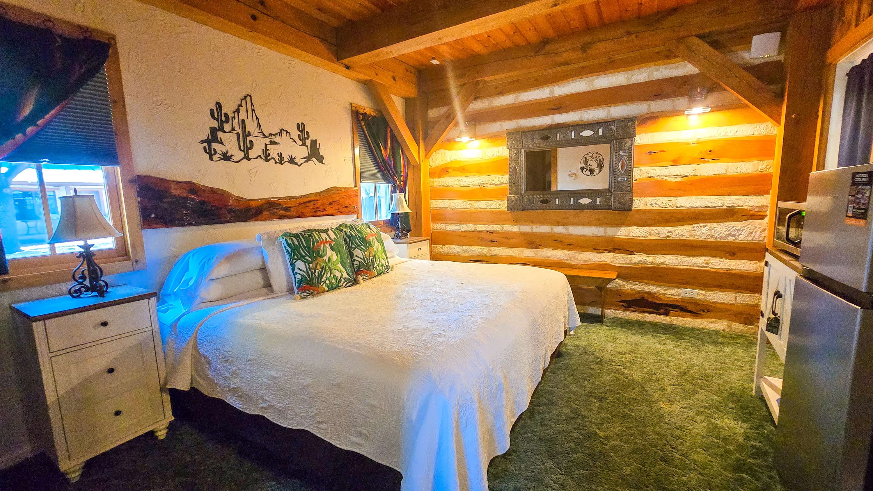 Unwind in the plush king bed while you stream your favorites on the smart TV​