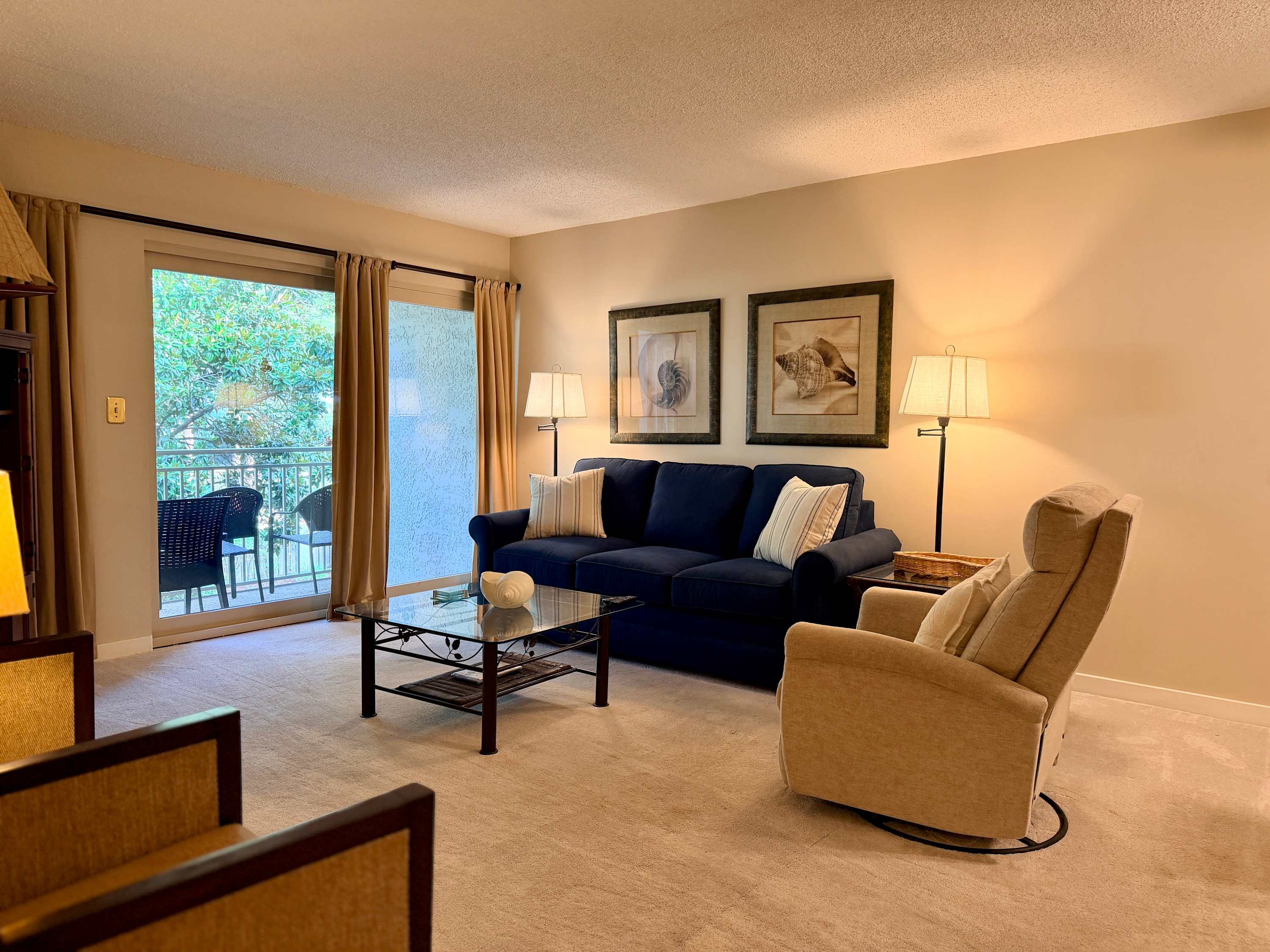 Comfy sleeper sofa and recliner.