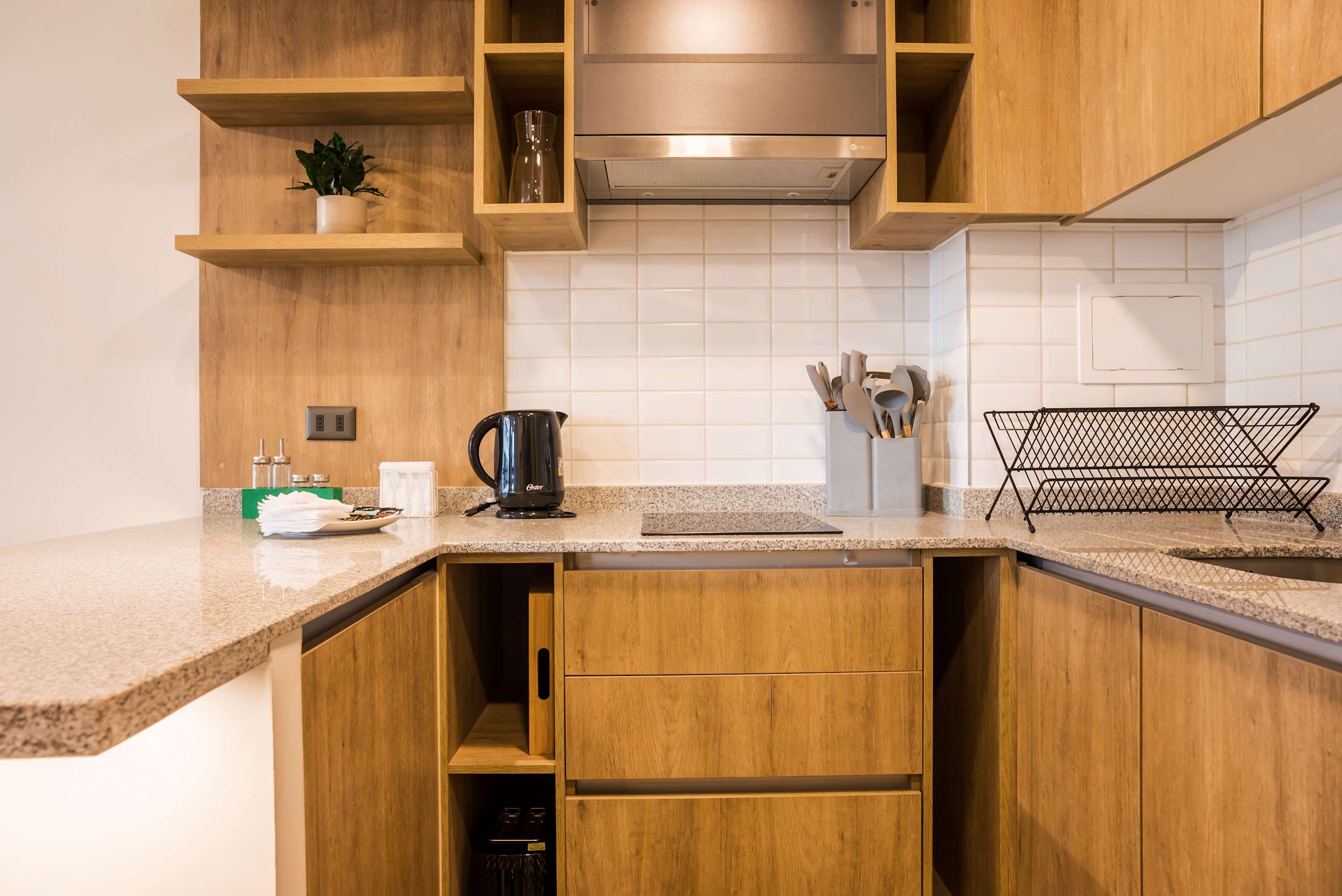 Stylish and functional kitchen with modern amenities, perfect for preparing meals during your stay.