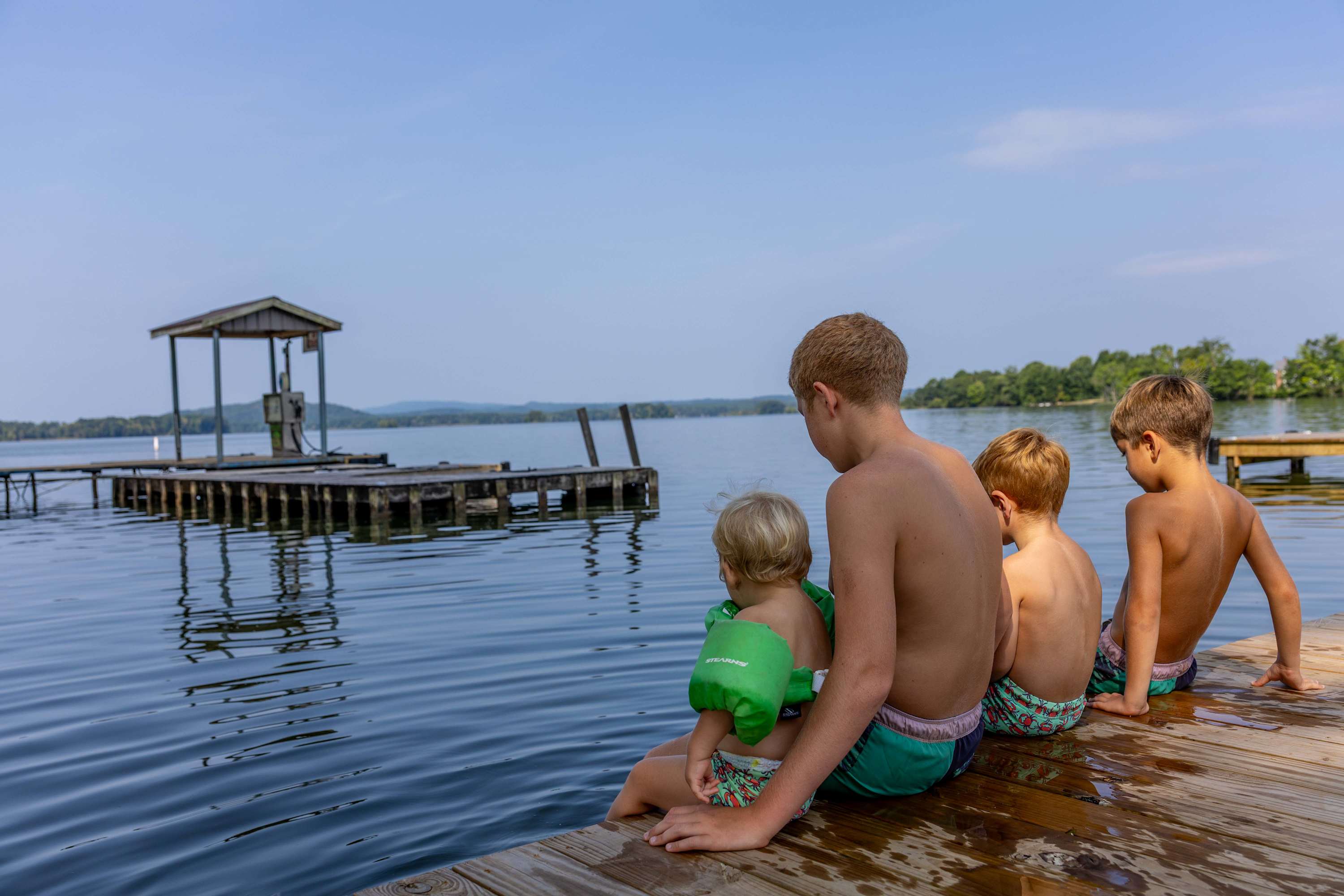 Enjoying the water with family