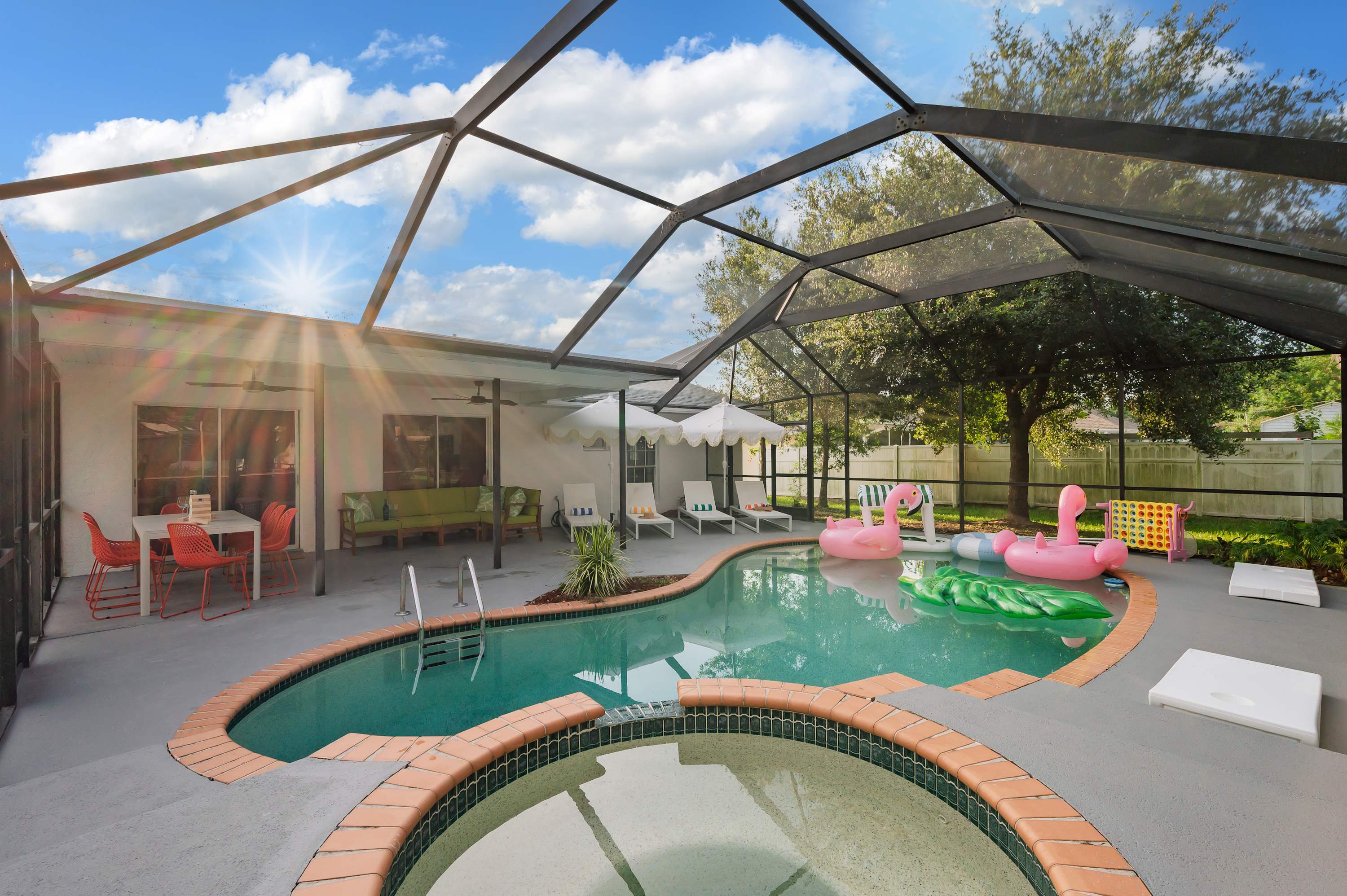 Spacious retreat w/ pool & hot tub