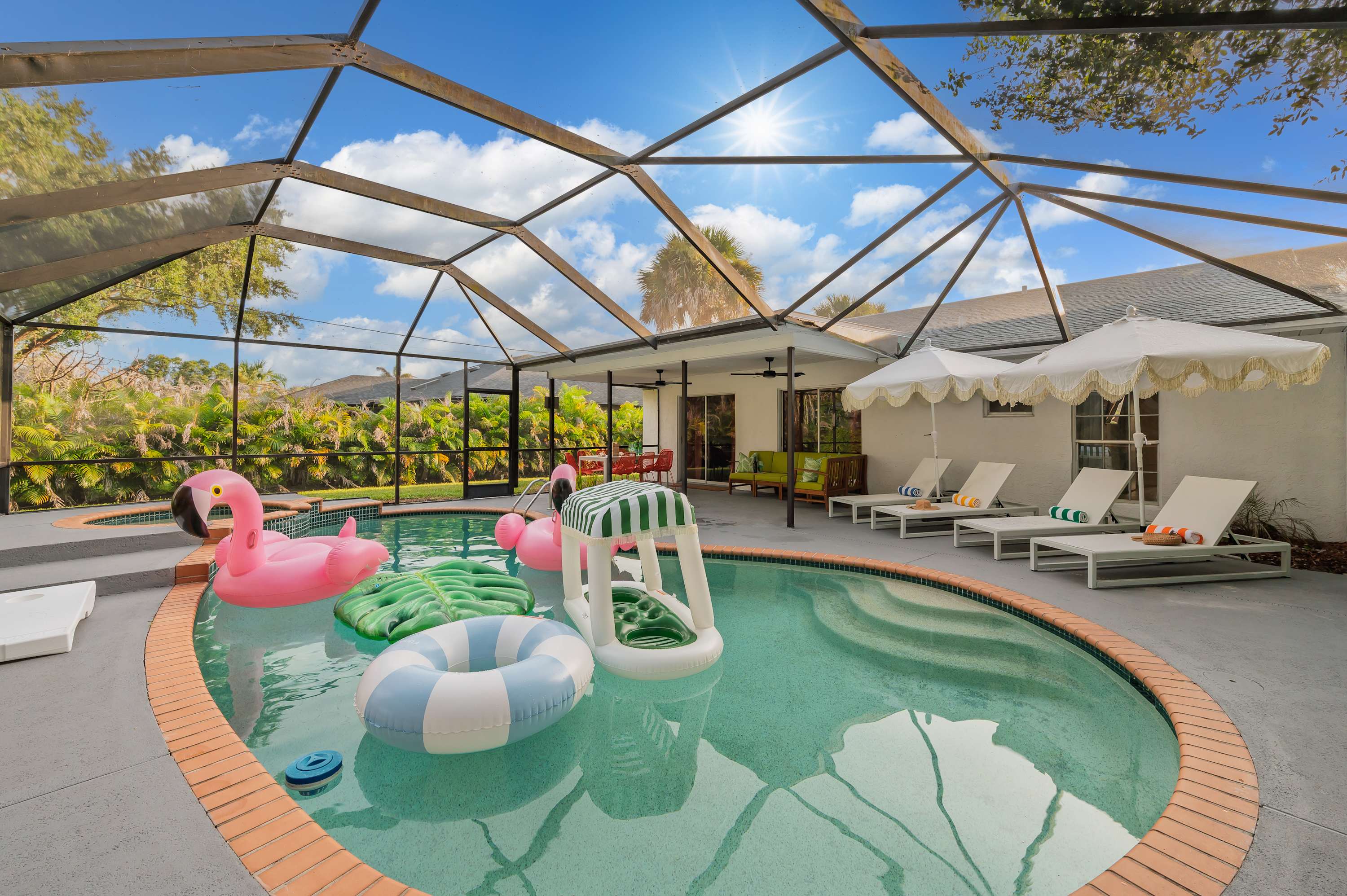 Spacious retreat w/ pool & hot tub