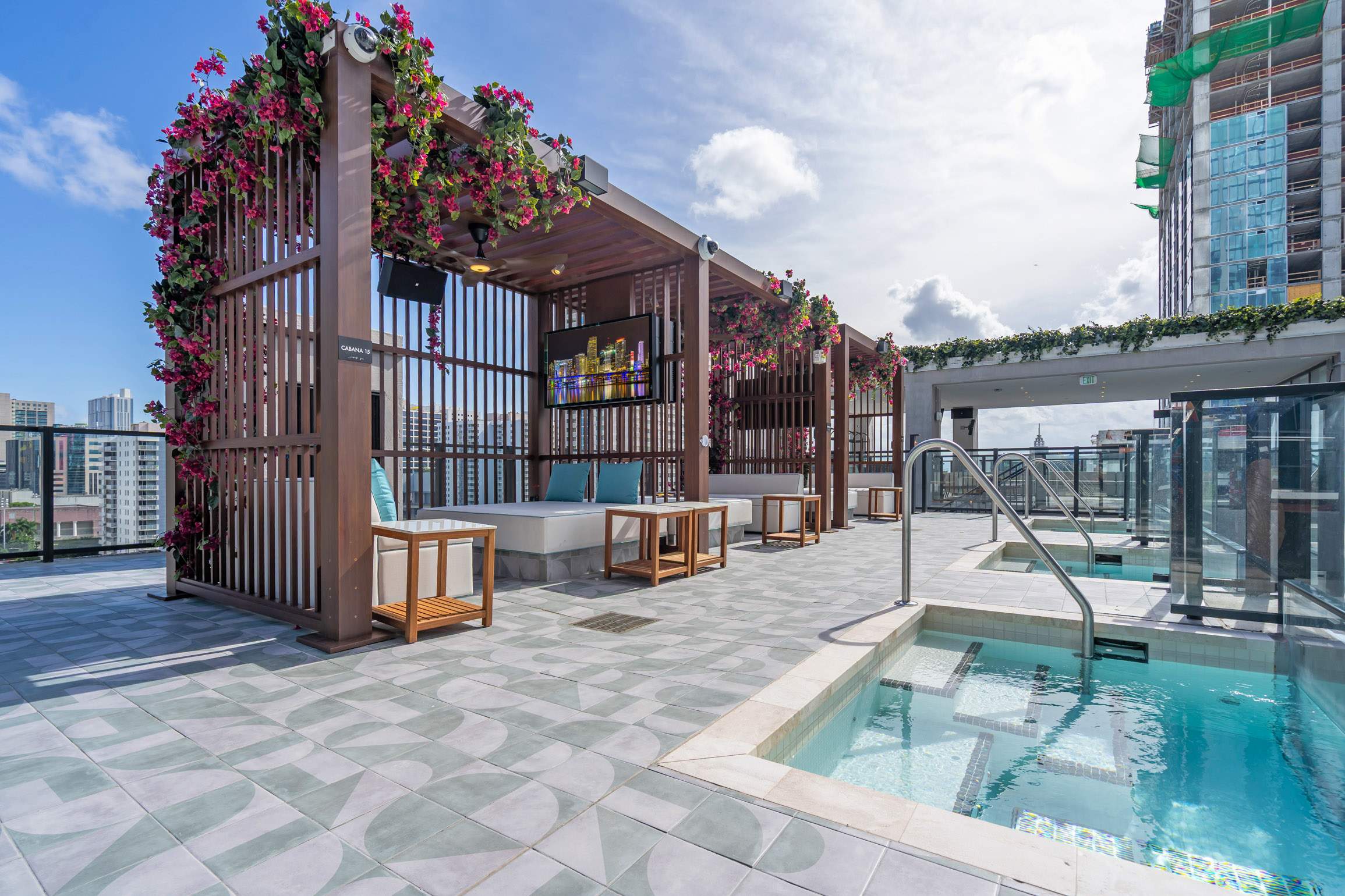 Recharge in the upper-level spas or grab a cabana & cool off in the shade​