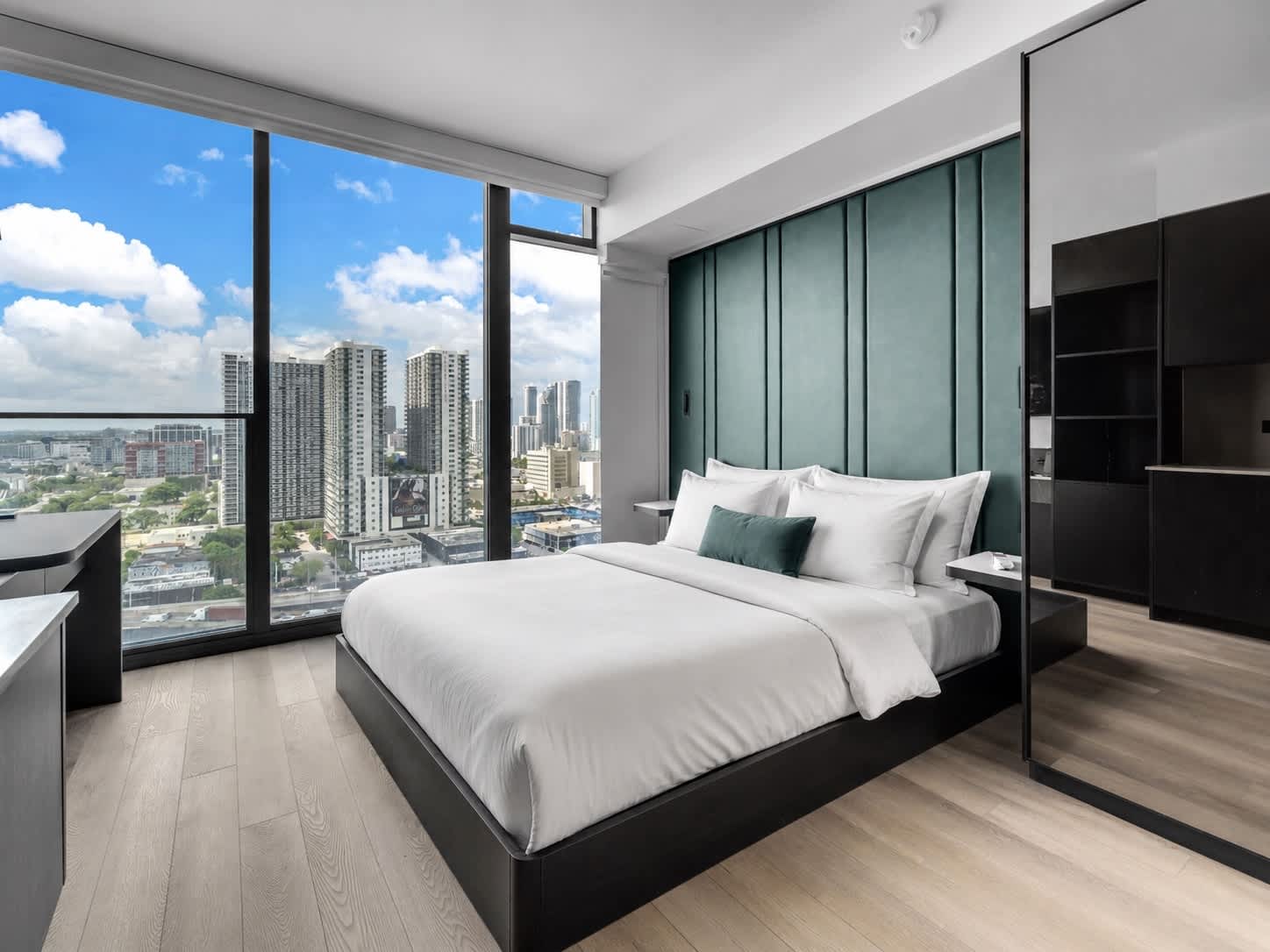 Unwind in the queen-sized bed & stream your favorites on the smart TV