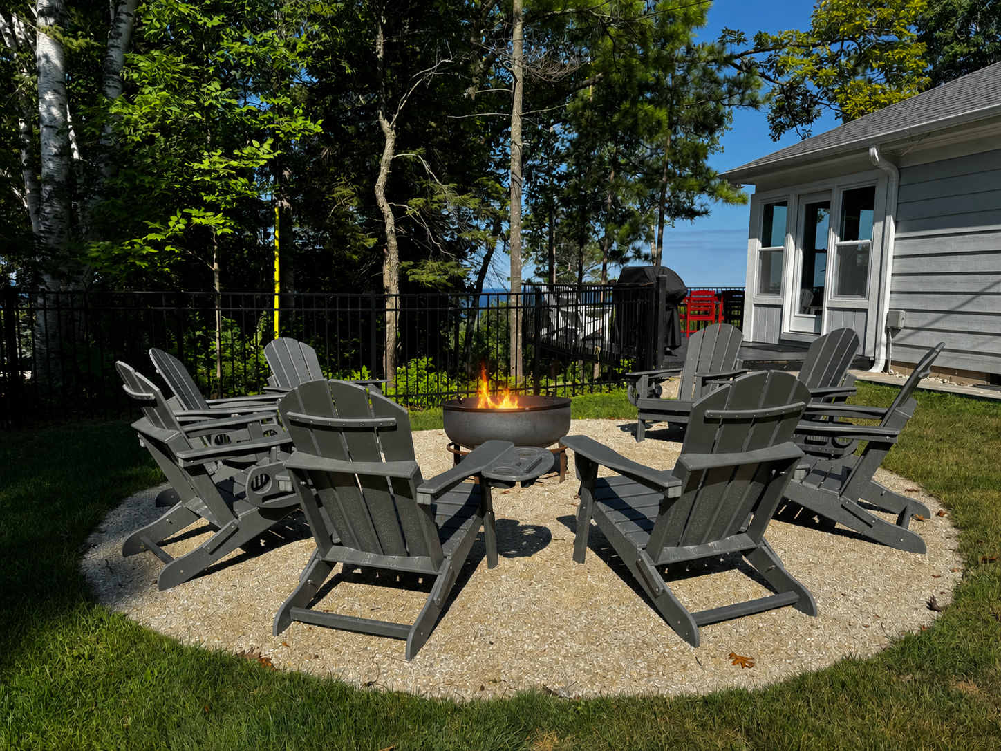 Fire pit available for guest use. Curl up next to the fire and roast some s'mores. 