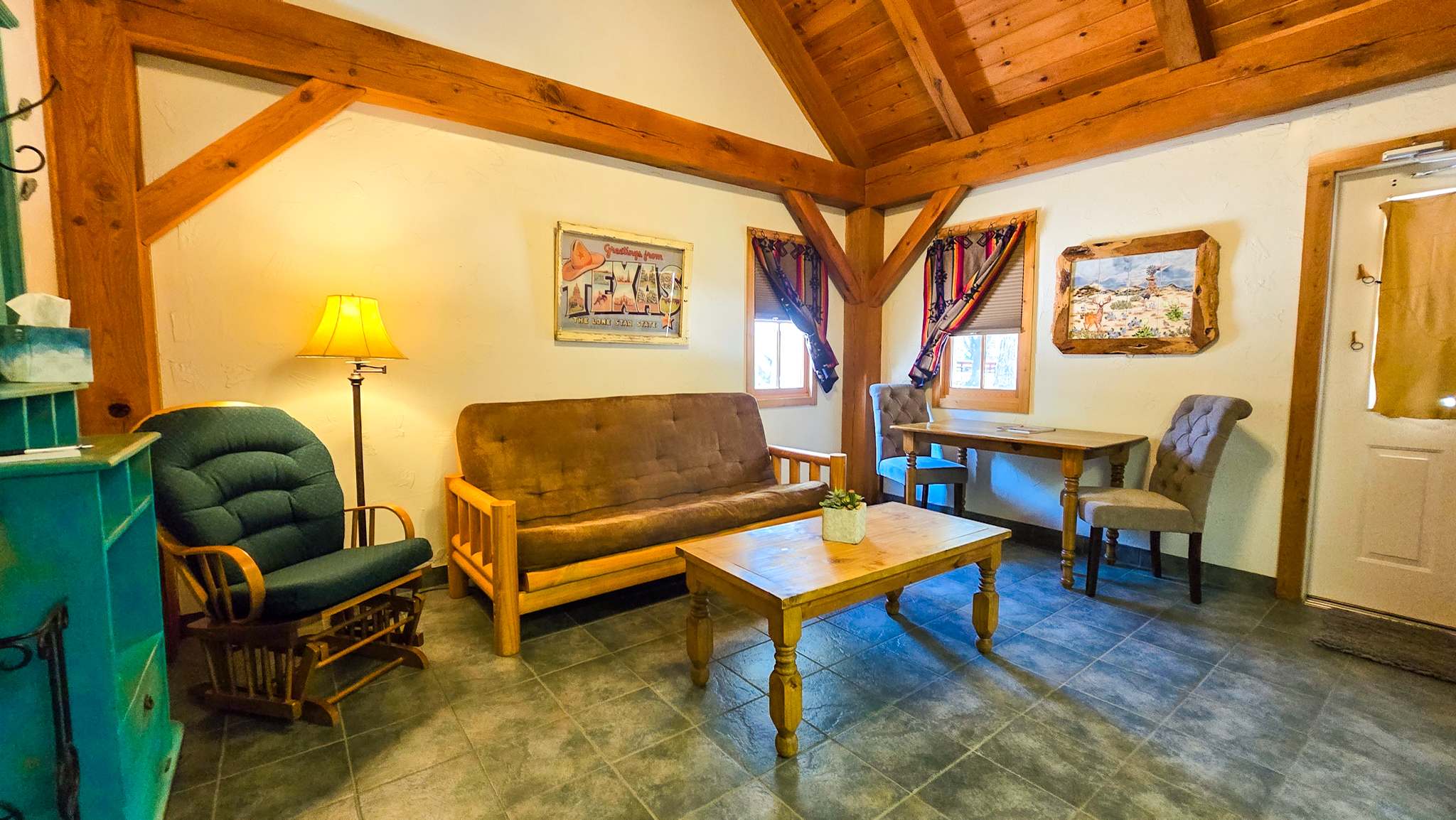 Curl up on Sweetwater’s full-size futon & enjoy a movie night in the living room​