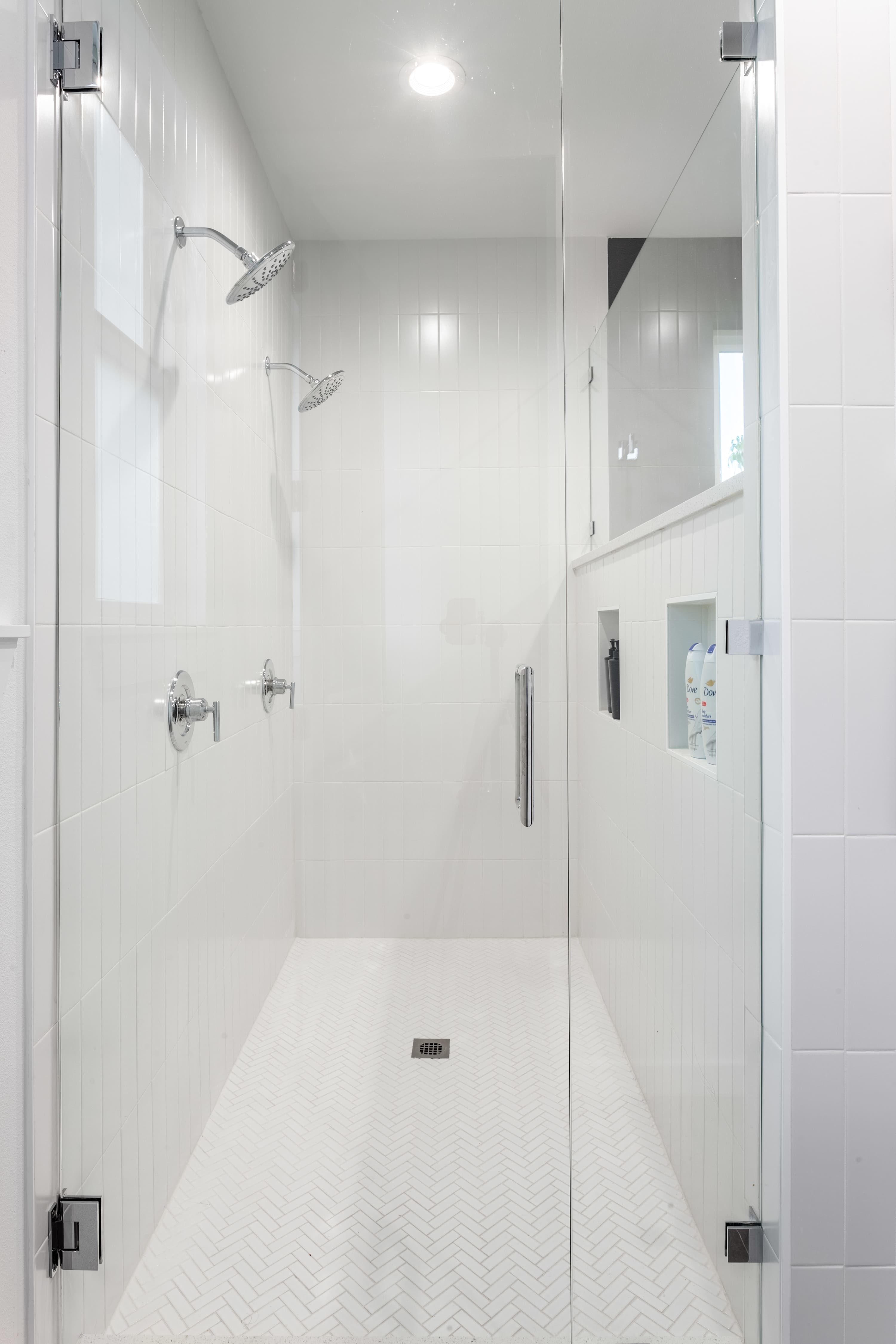 Spacious Walk-In Shower With Dual Shower Heads