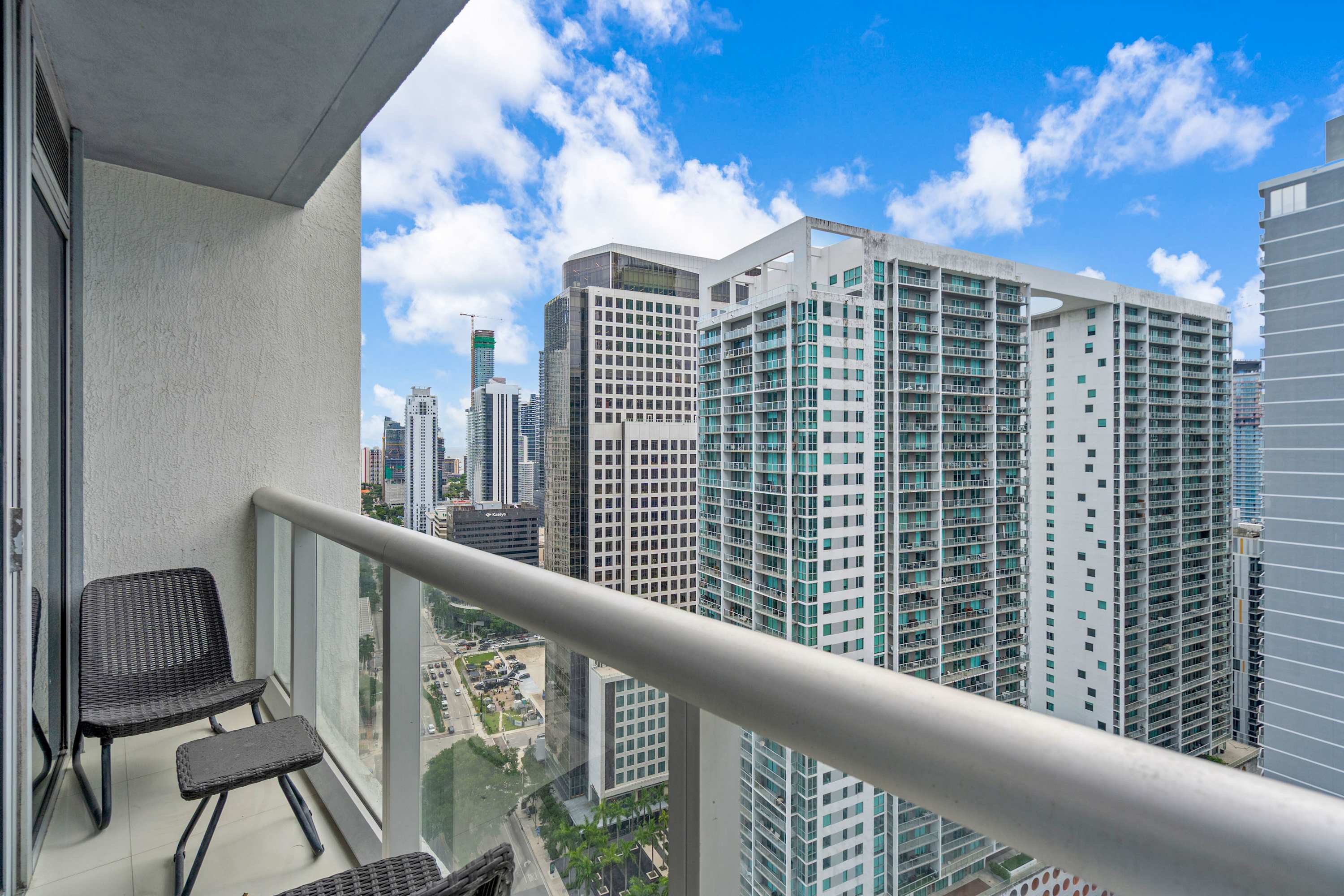 Sip morning coffee or an evening cocktail with stunning views on the balcony​