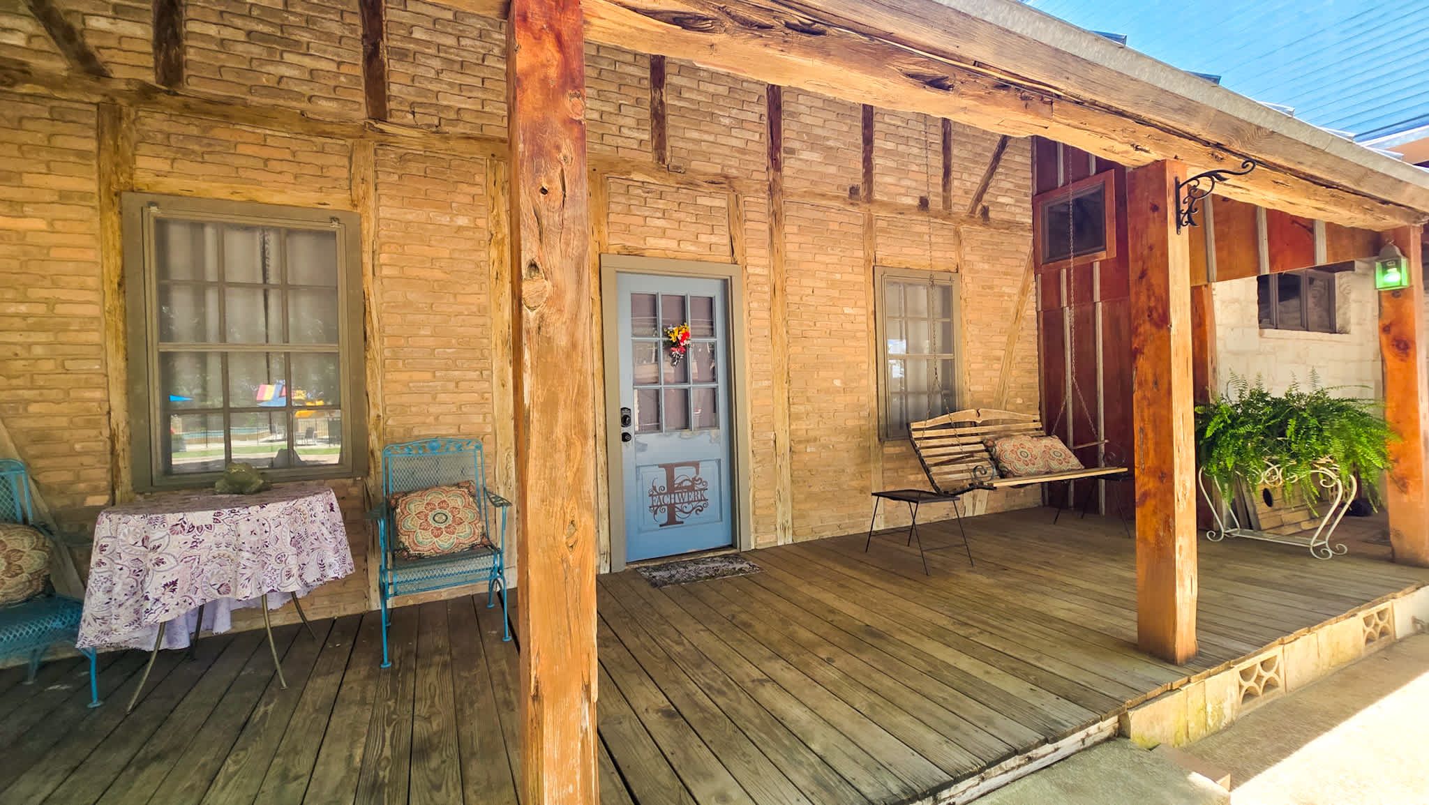 Sip morning coffee or an evening cocktail on Fachwerk’s front porch​