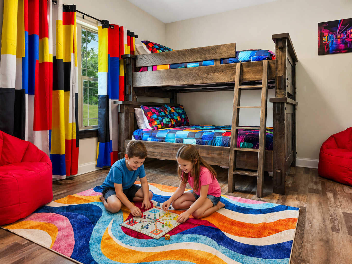 This kids bunkroom is amazing, your kids will love it