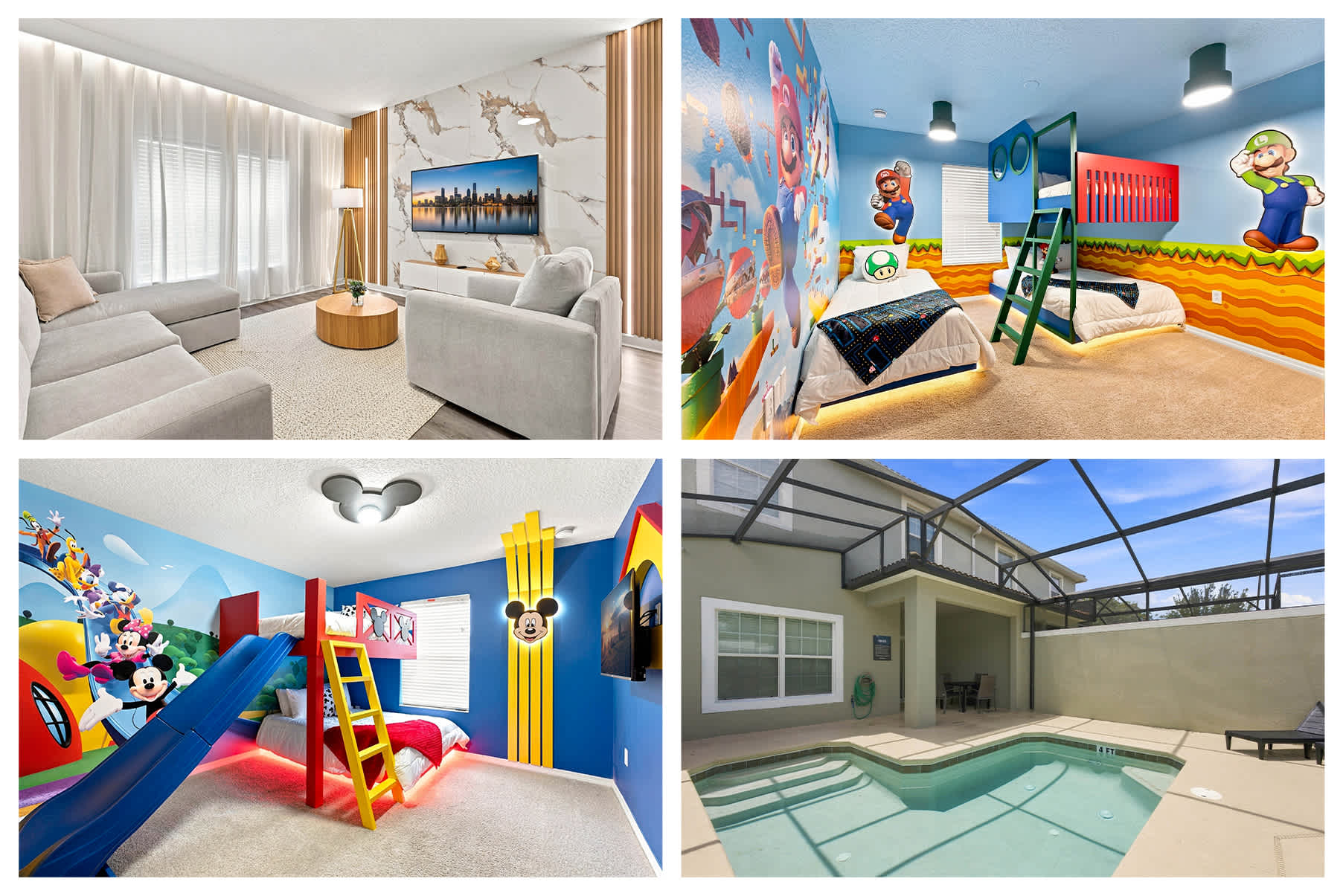 Mickey & Mario Luxury Retreat, private pool