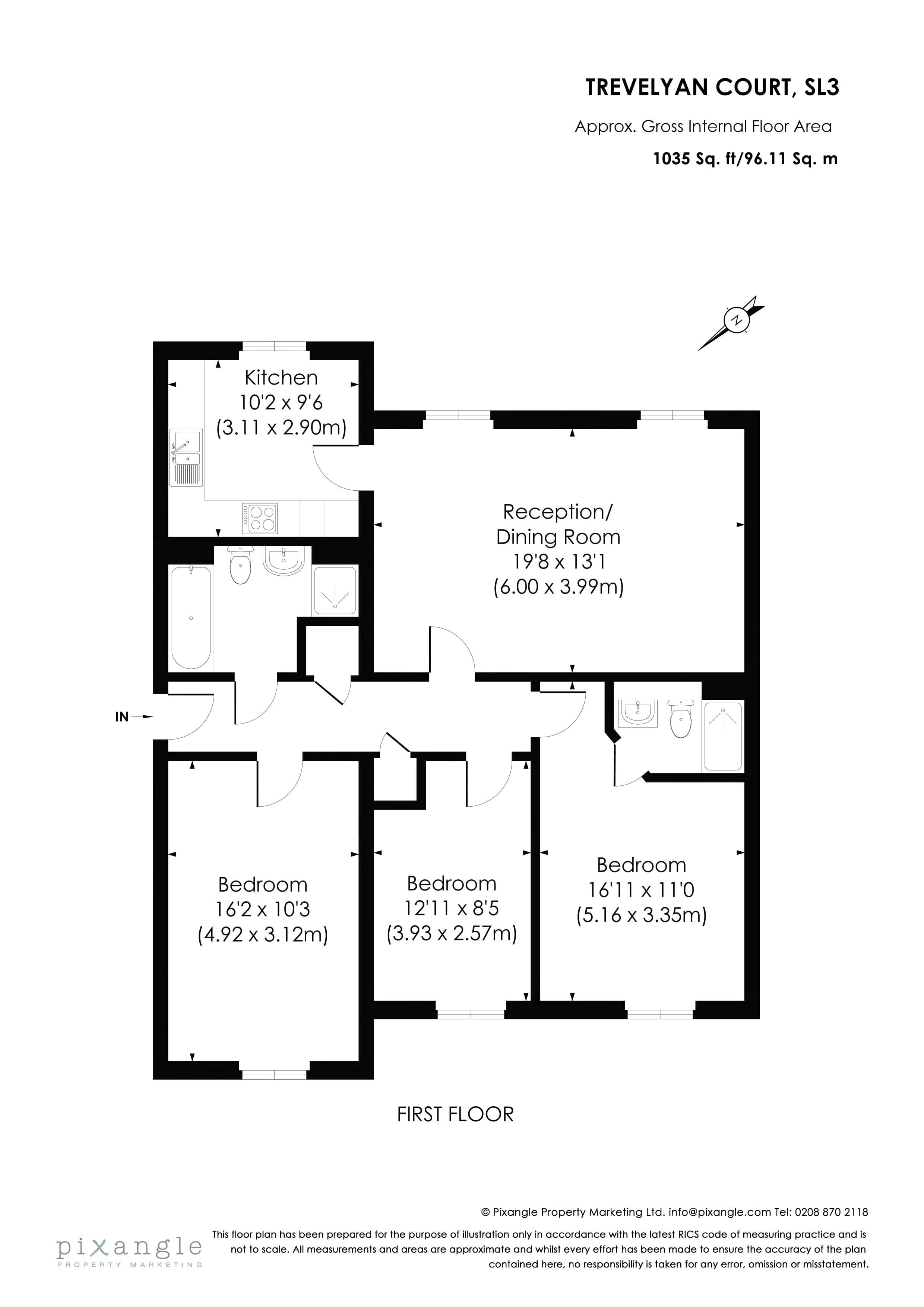 Windsor- Spacious Three Bedroom Flat in 48 Trevelyan Court SL4 3SE - Property image 16 - VivreStays