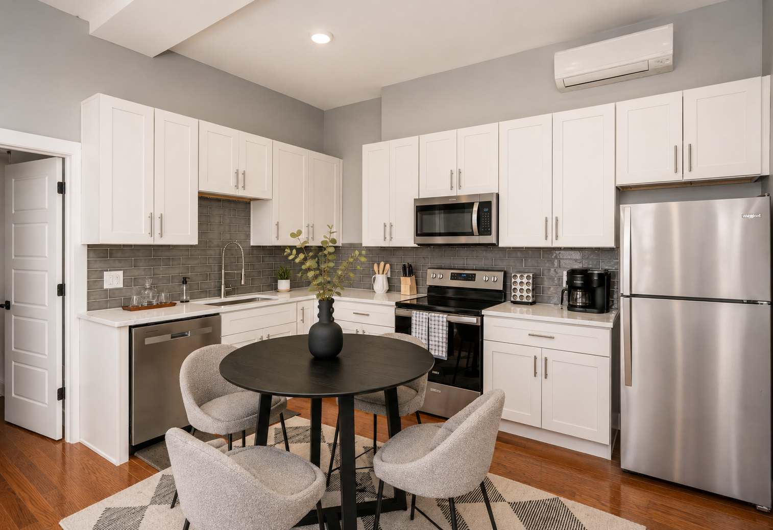Start your day off with coffee or whip up a meal in the fully equipped kitchen