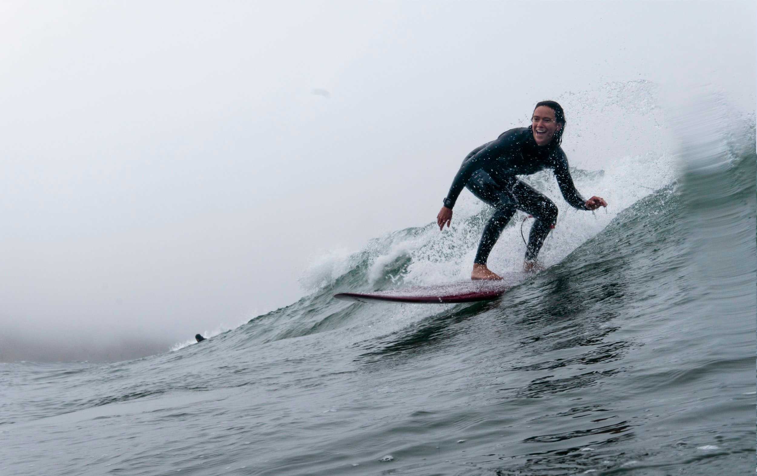 Catching fantastic waves with brilliant surf conditions right on the coast