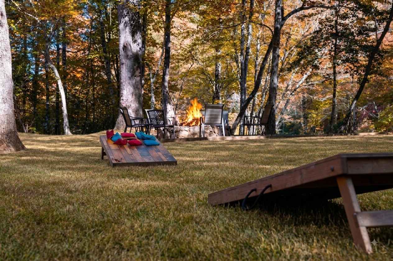 Challenge your group to a friendly game of cornhole and enjoy the beautiful outdoors.
