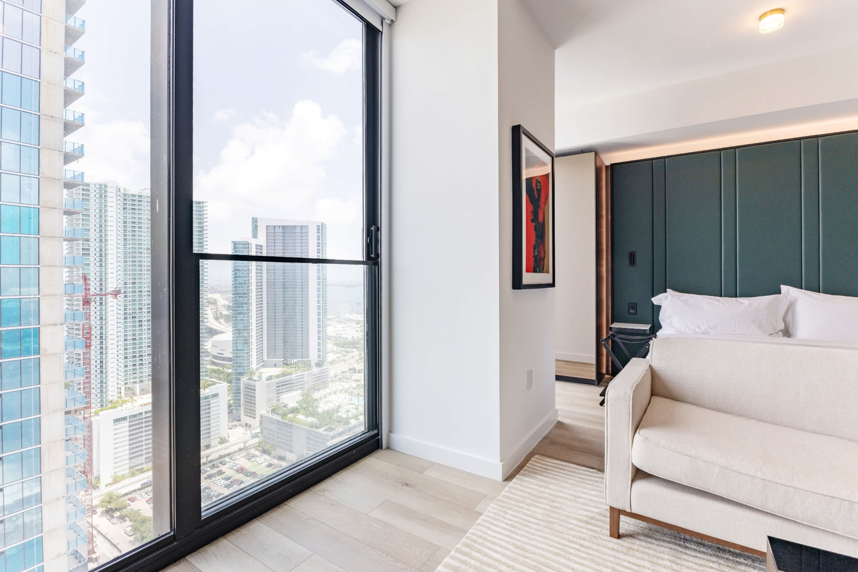 Enjoy both water & city views from the floor-to-ceiling windows​