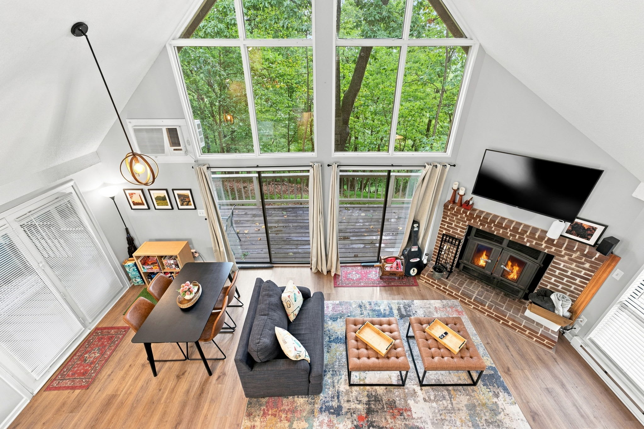 The fireplace in the home is decorative only and not for use. While it adds charm to the space, it is currently not functional. We appreciate your understanding and hope you enjoy the cozy ambiance it brings!