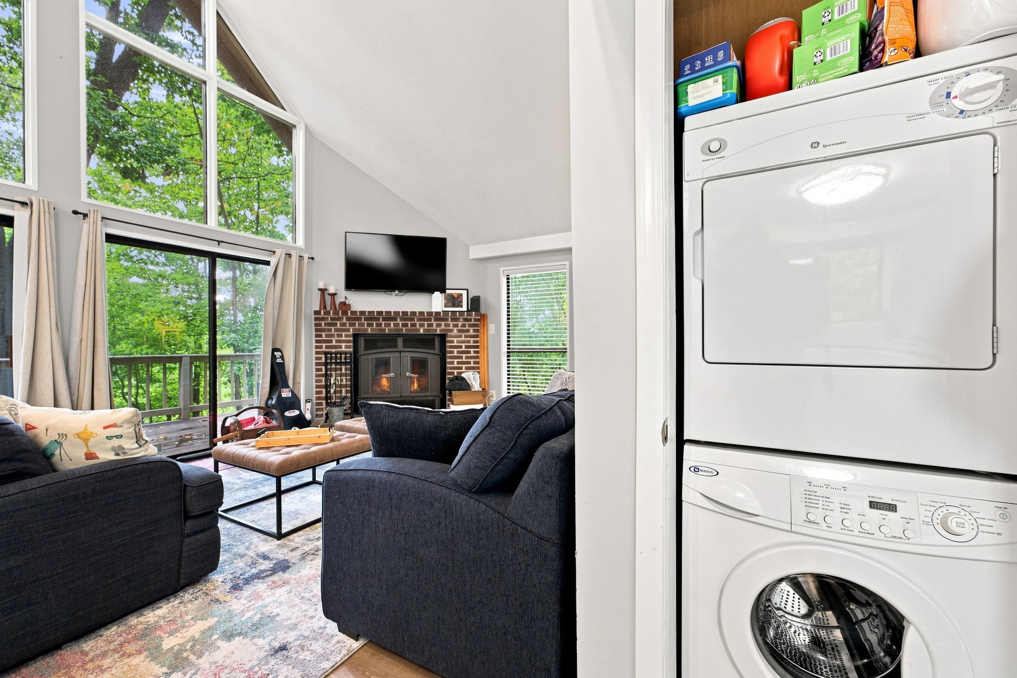 The fireplace in the home is decorative only and not for use. While it adds charm to the space, it is currently not functional. We appreciate your understanding and hope you enjoy the cozy ambiance it brings!