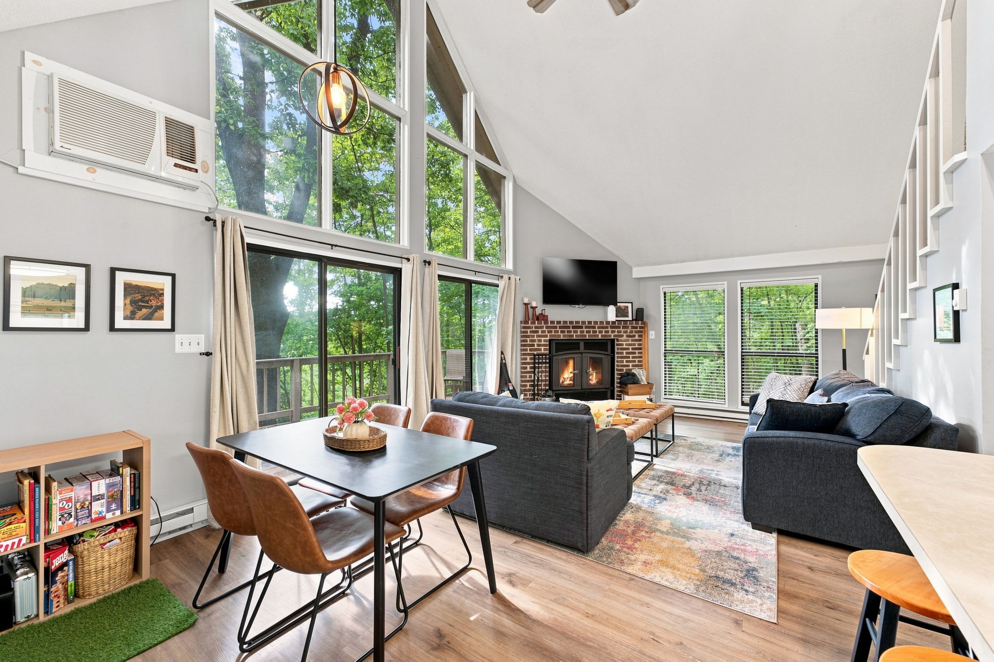 The fireplace in the home is decorative only and not for use. While it adds charm to the space, it is currently not functional. We appreciate your understanding and hope you enjoy the cozy ambiance it brings!