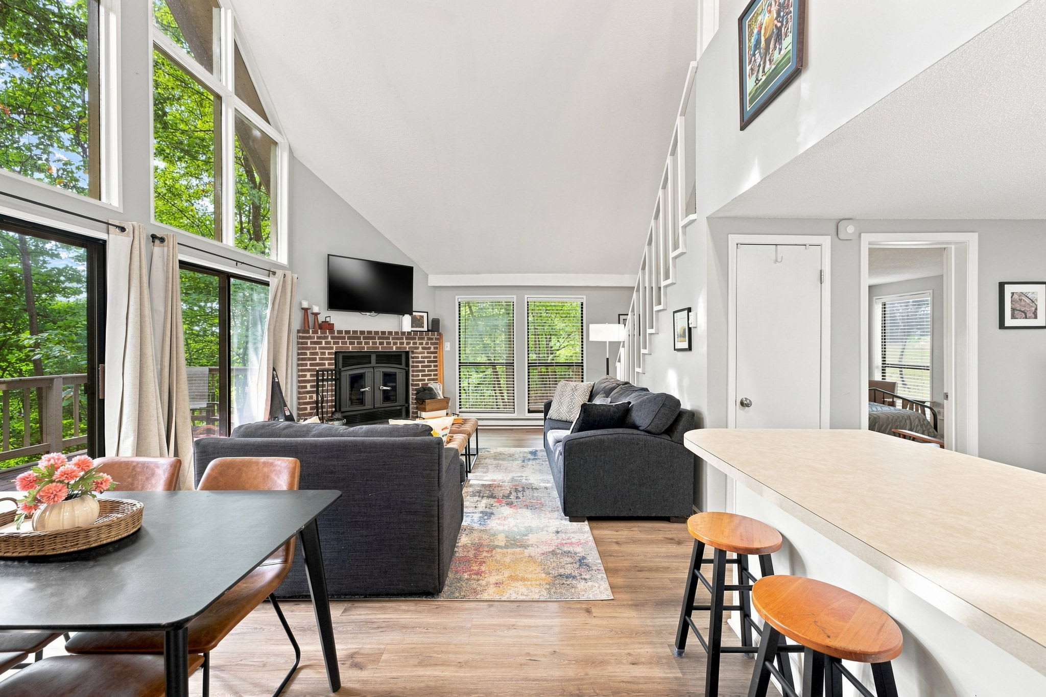 The fireplace in the home is decorative only and not for use. While it adds charm to the space, it is currently not functional. We appreciate your understanding and hope you enjoy the cozy ambiance it brings!