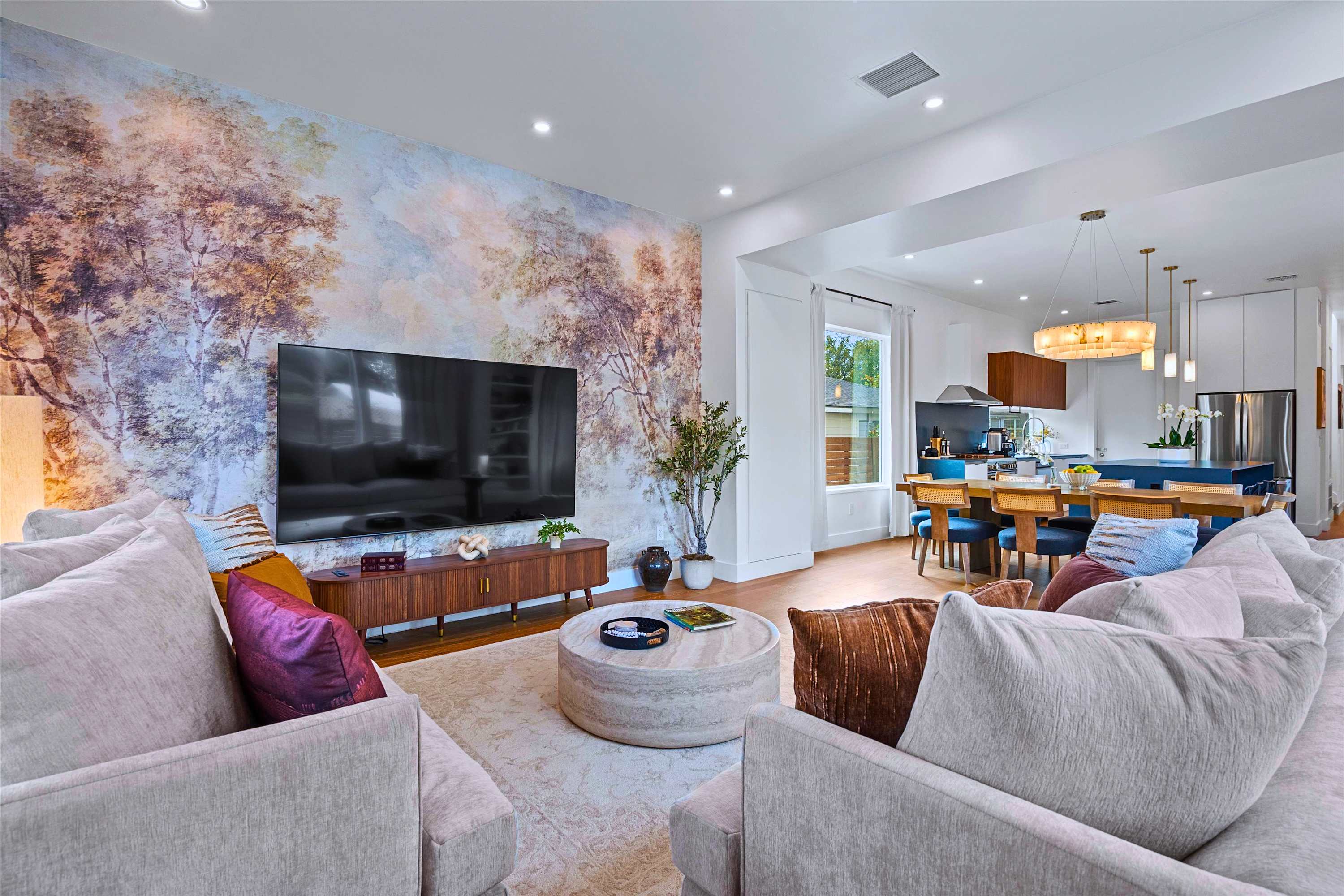 Binge your favorite shows on cozy, PFAS-free seating in a bright space