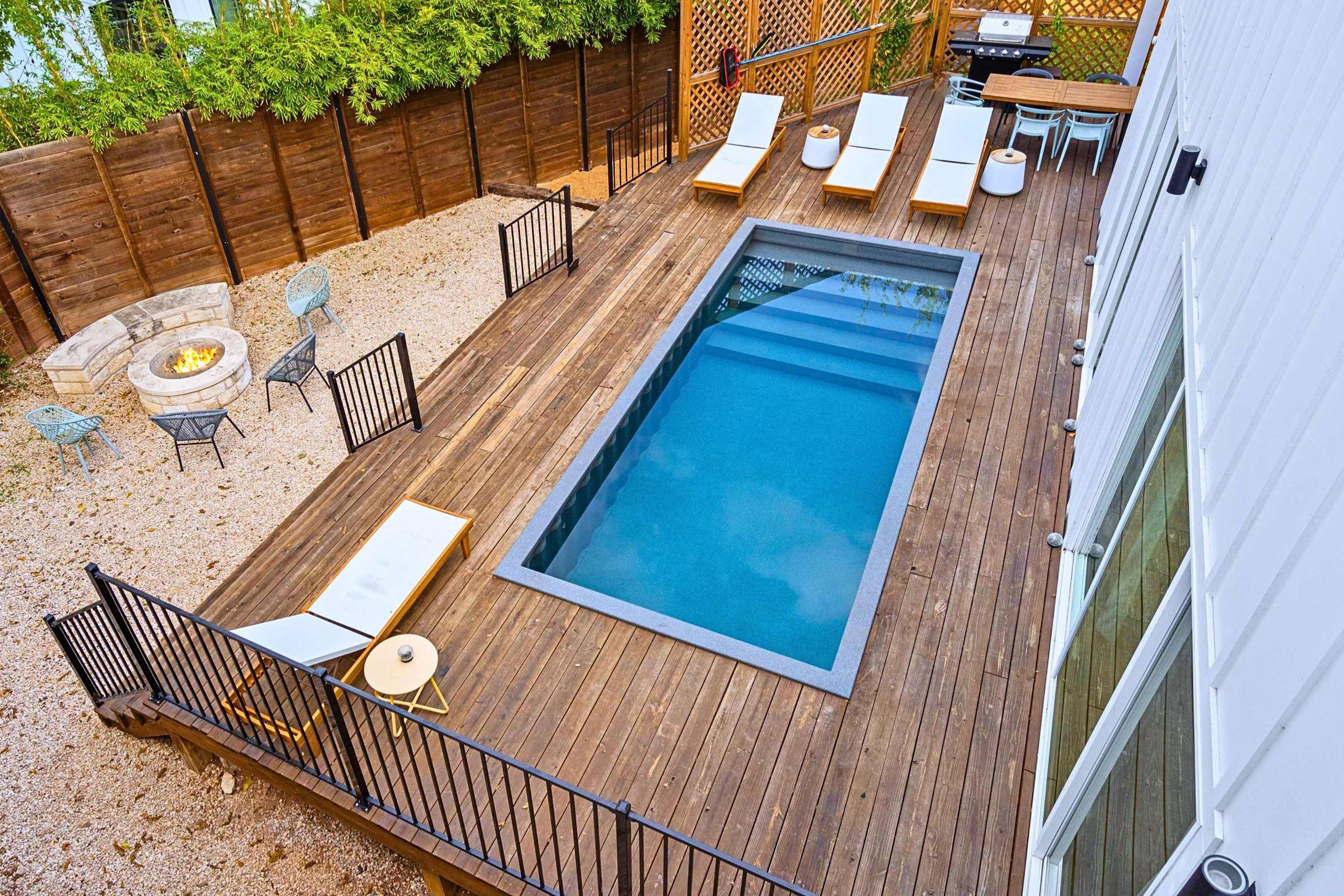 Grill by the pool, soak up the sun, and cozy up by the firepit
