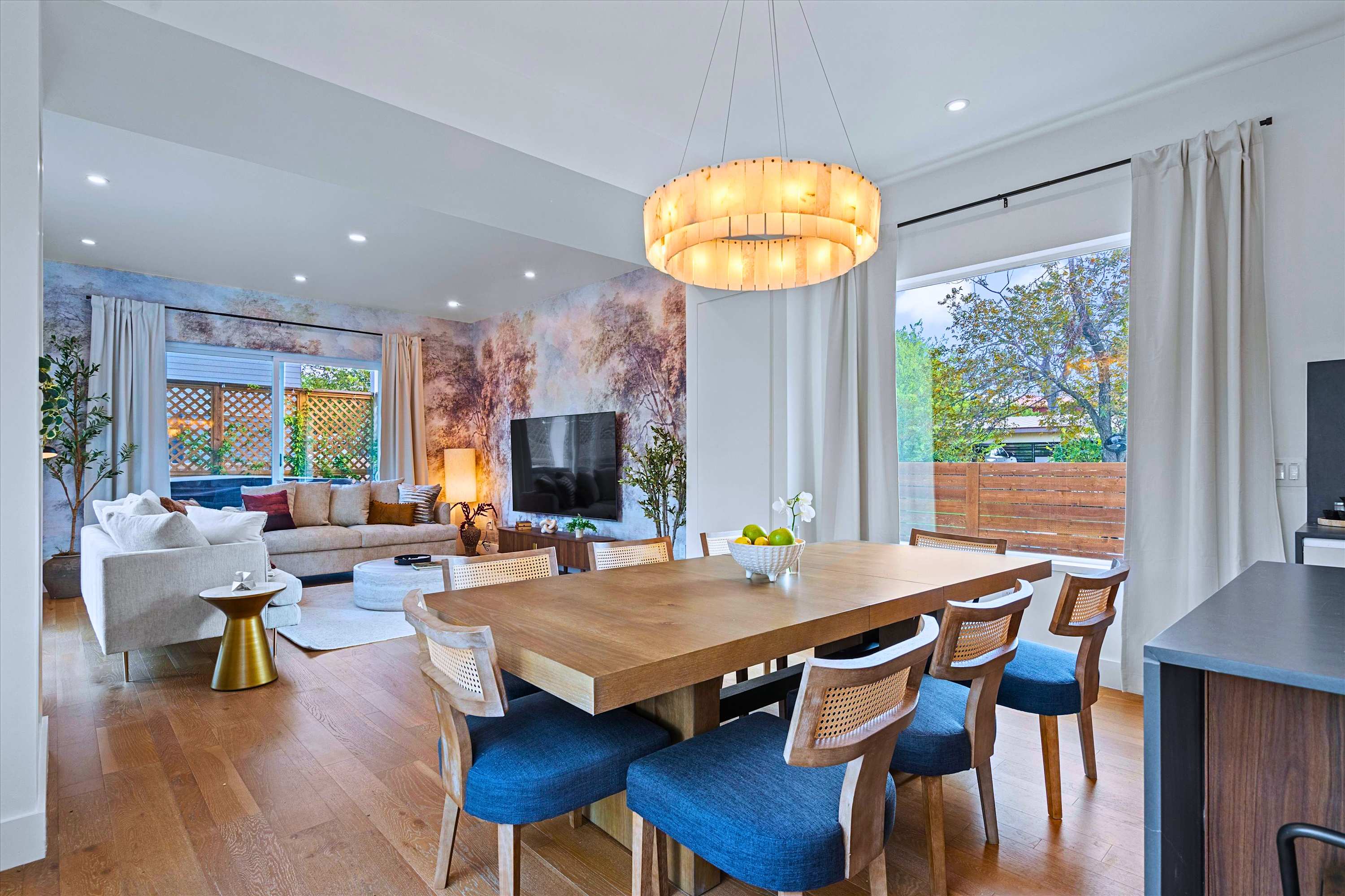 Spacious Open Dining and Living Area with Designer Touch