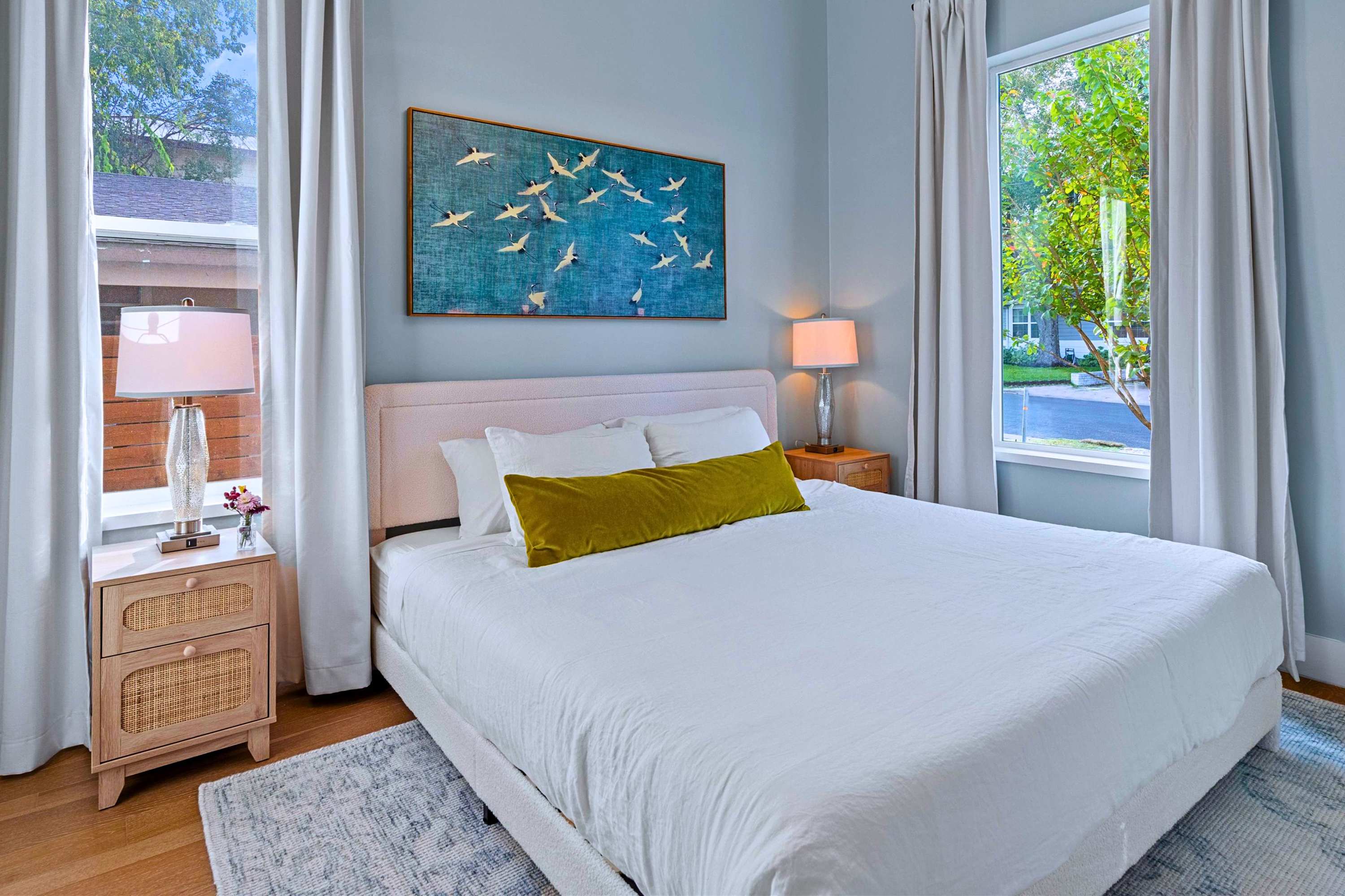 Rest Easy in This Cozy King Suite with Warm Lighting