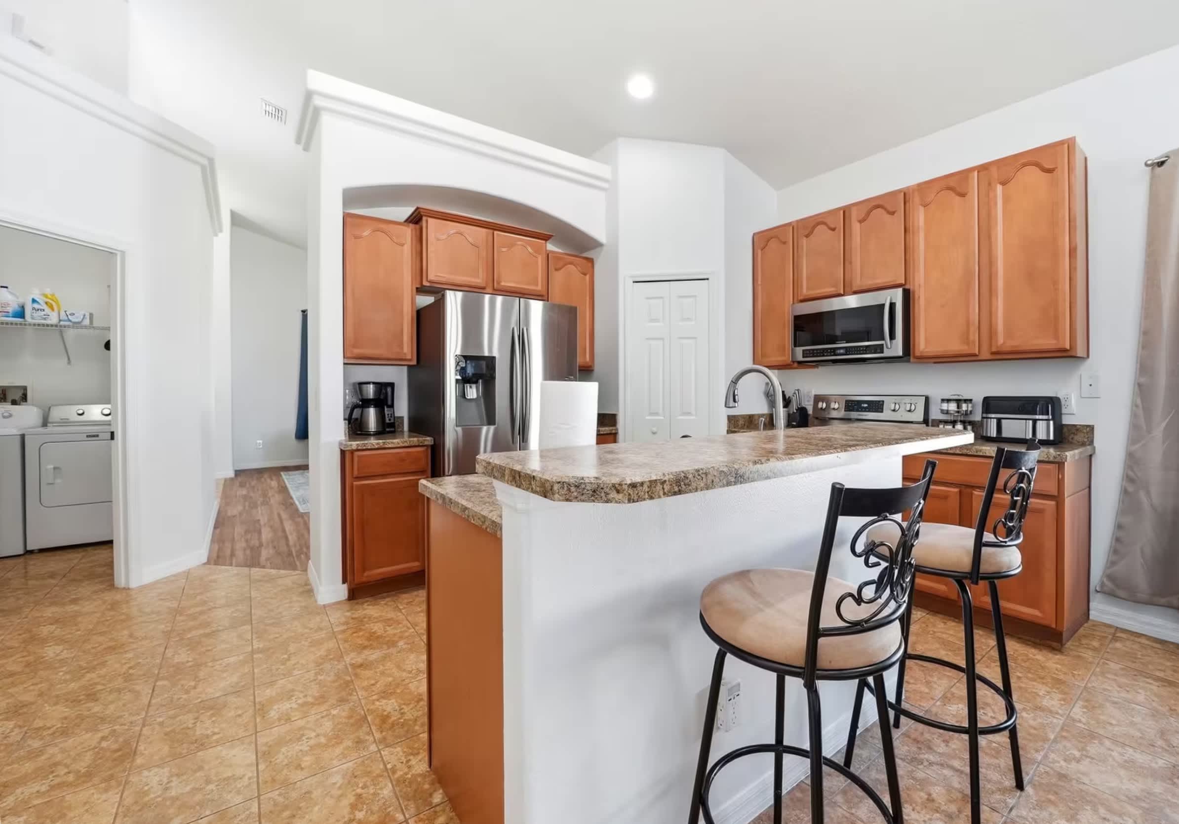 Whip up family favorites in the fully equipped kitchen