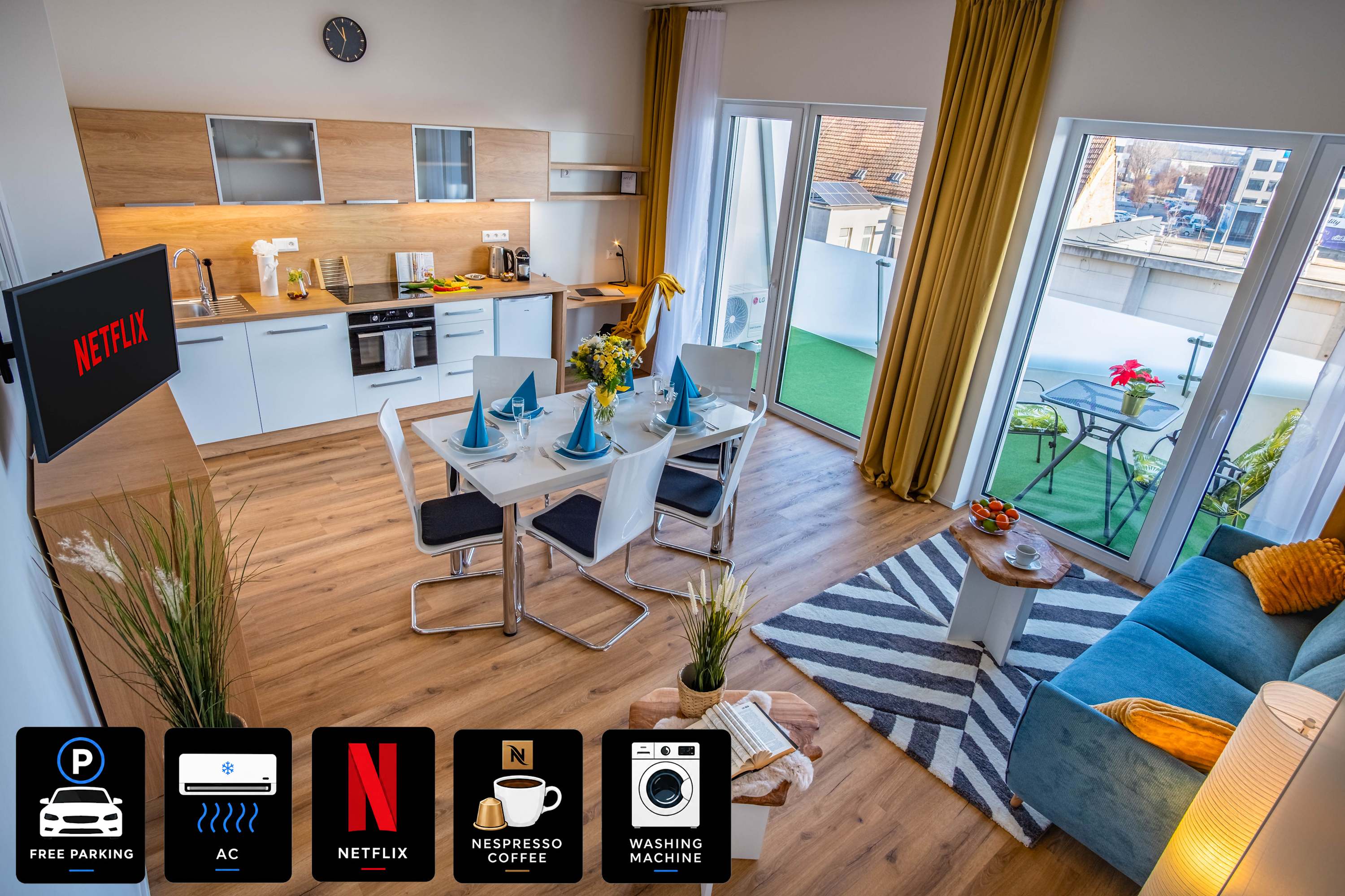 Meridiem Haven with AC, Netflix and Parking
