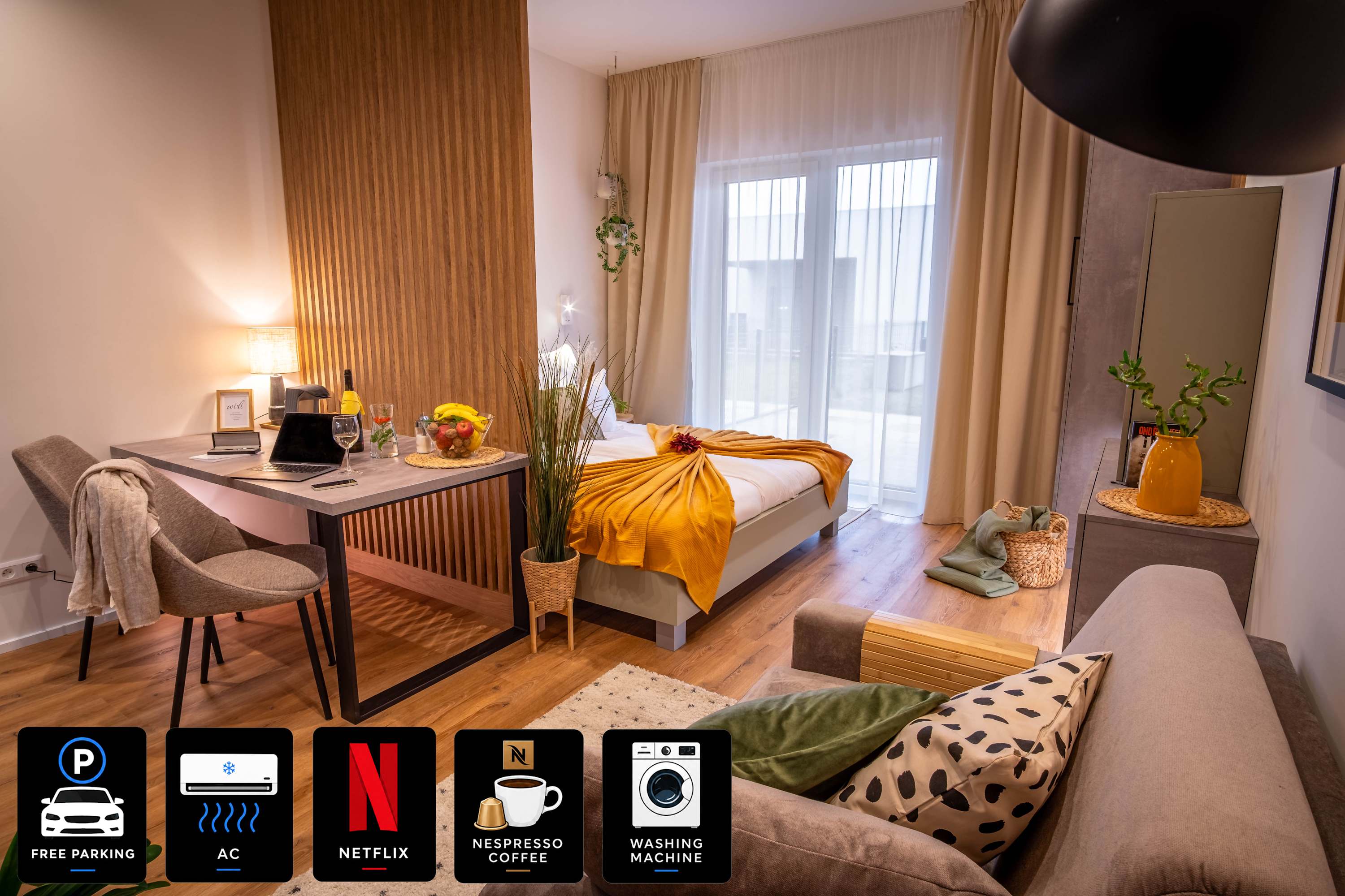 Between Rivers Apartments, AC, Netflix & Parking