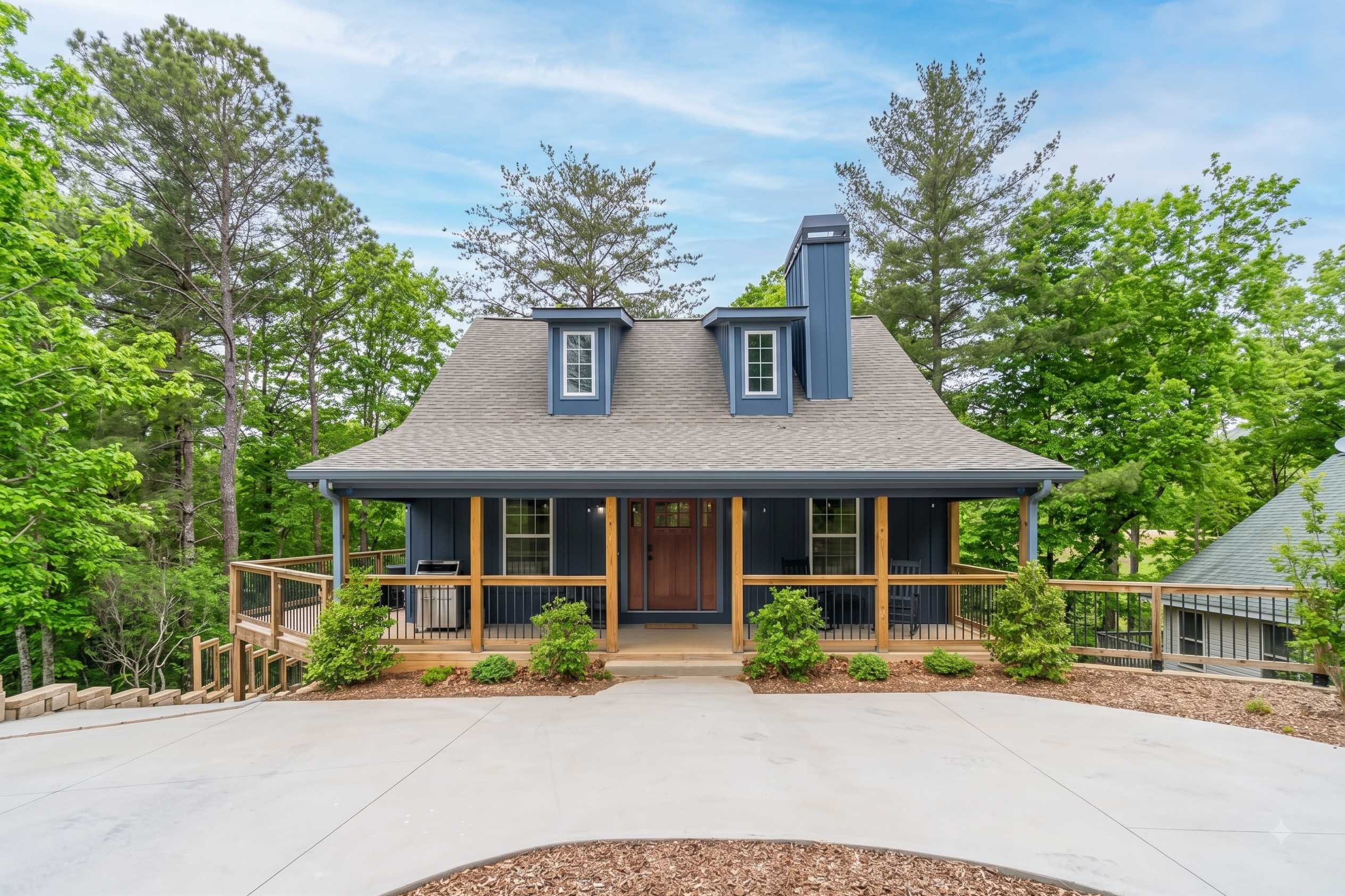 Your getaway begins at this charming cabin in the mountains.