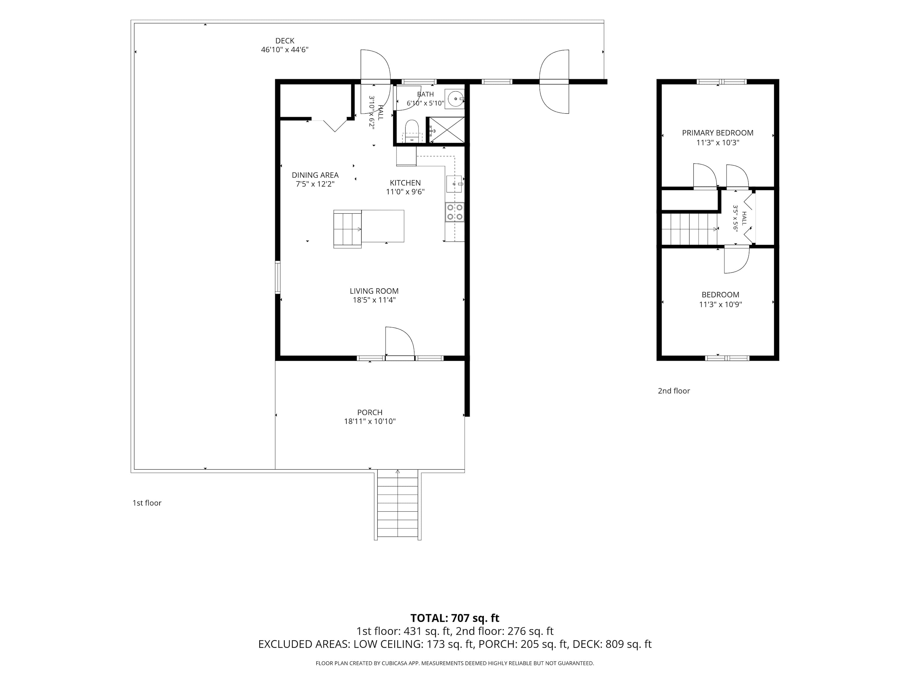 Chalet #36 The Perfect View's Floor Plan Layout.