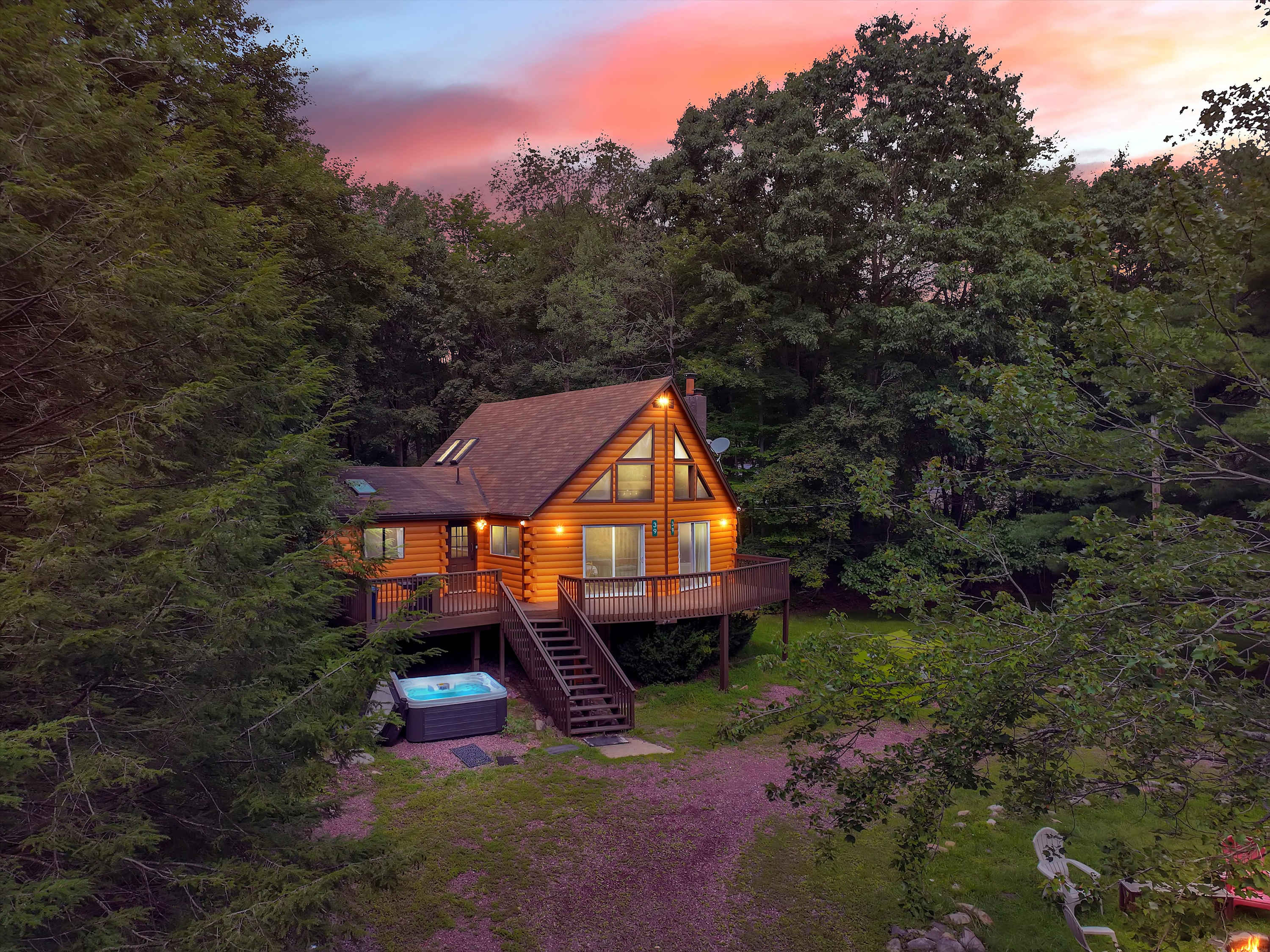 Secluded Stream Front Log Cabin | HotTub | FirePit
