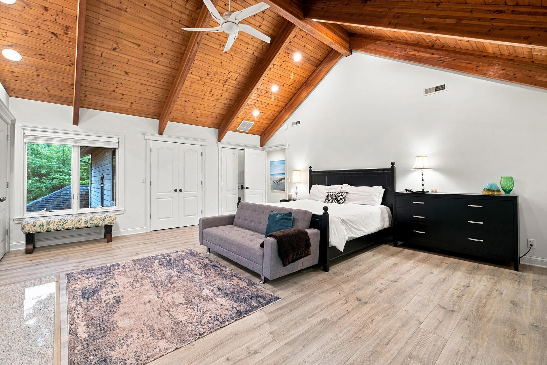 The signature suite is on the upper level and has a king-size bed.