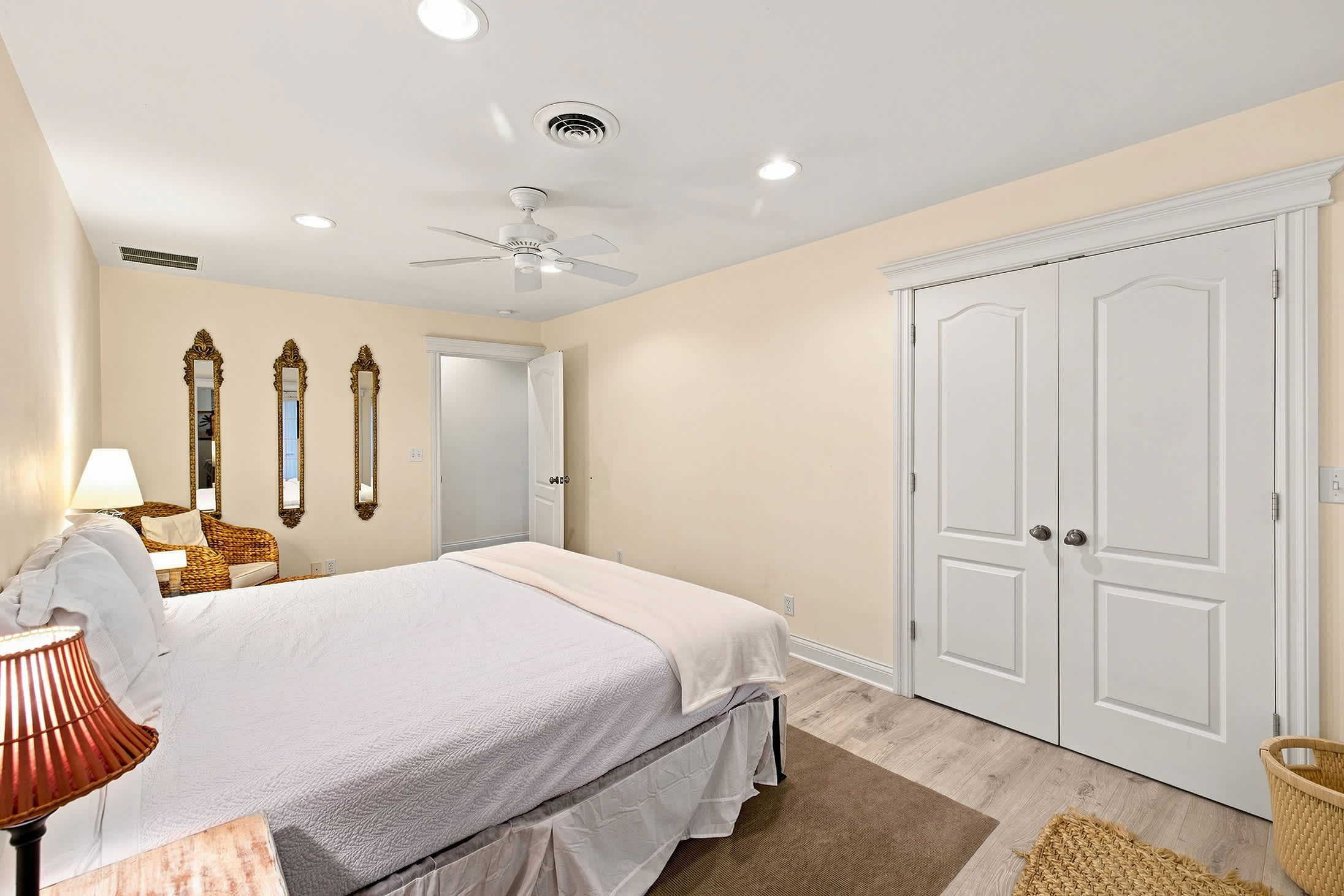 Bedroom 2 is on the upper level and has a king-size bed.