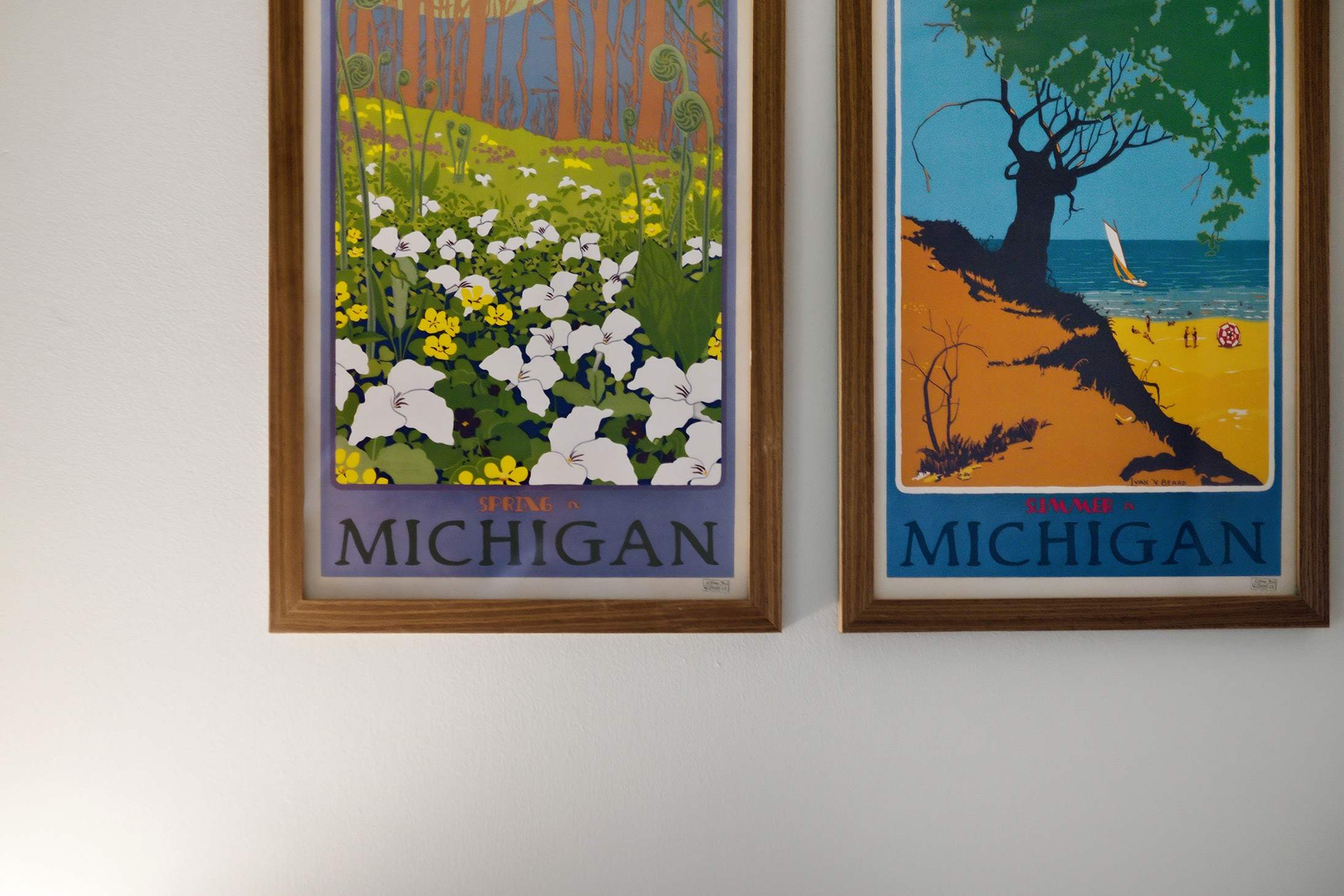 Regional artwork celebrates the seasons and scenery of Michigan.