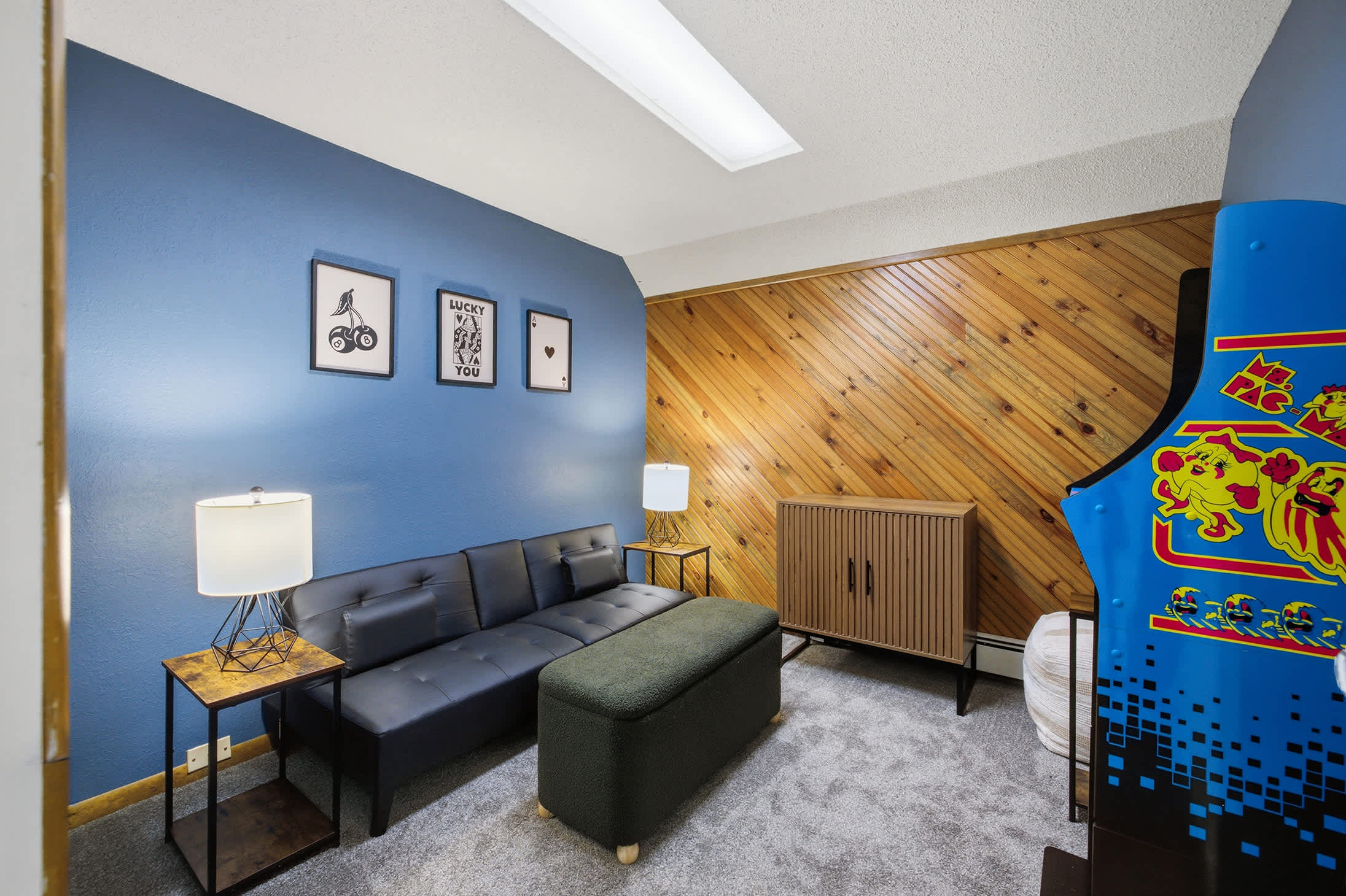 Arcade room provides a dedicated spot for games and relaxed group time.