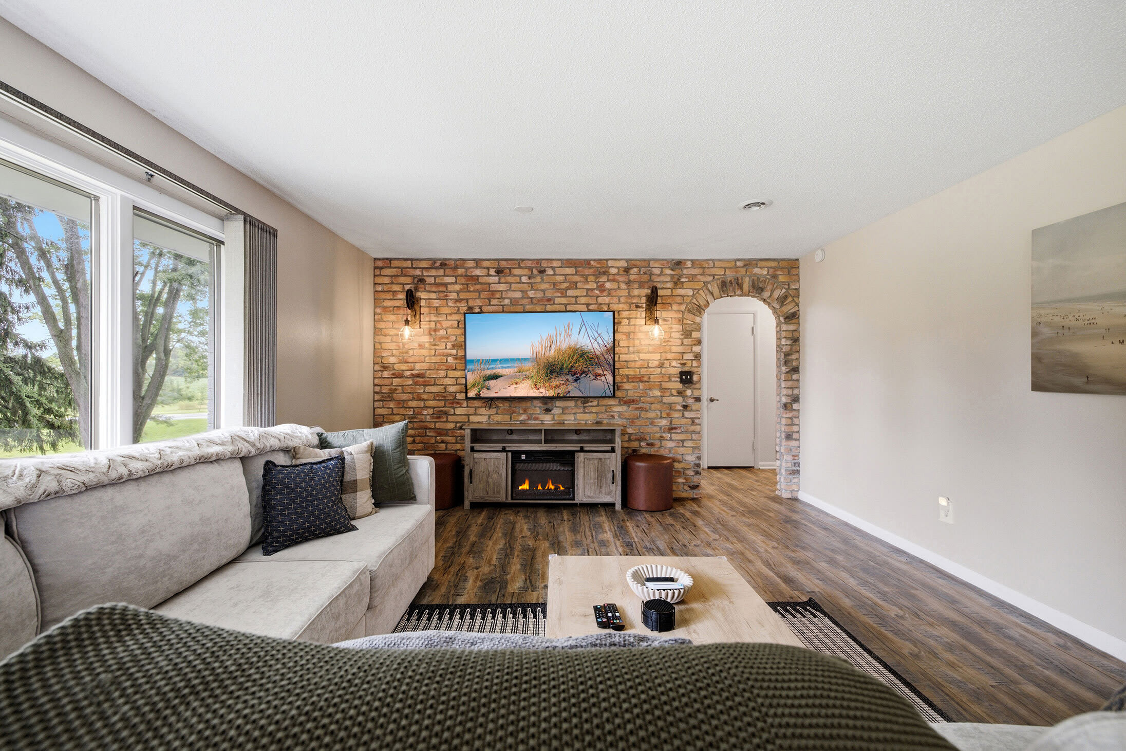 Main level lounge gives everyone room to unwind after a day of exploring.