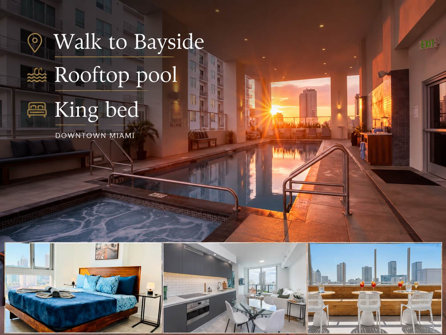 ⭐ Walk to Bayside Marketplace | Rooftop pool & hot tub | 16th-floor...