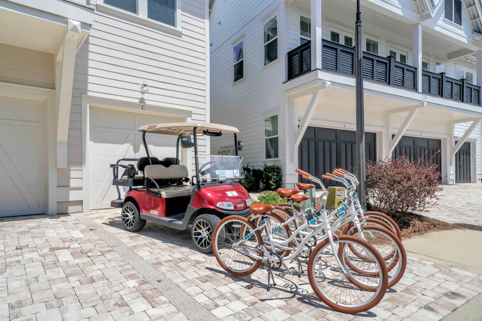 4 seater golf cart & 4 adult bikes included in your stay