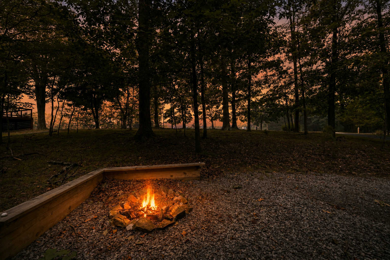 Wood-burning fire pit with benches