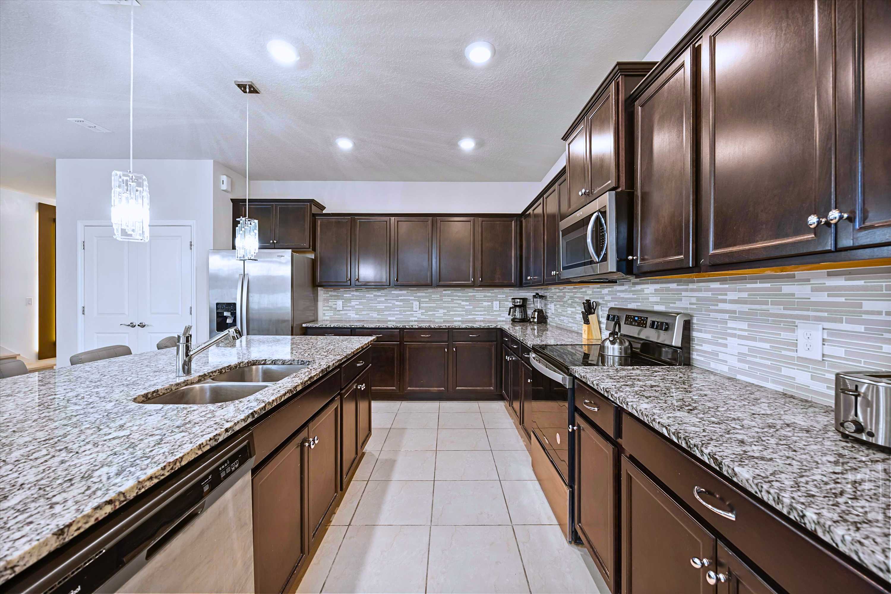 Gourmet kitchen with centred island