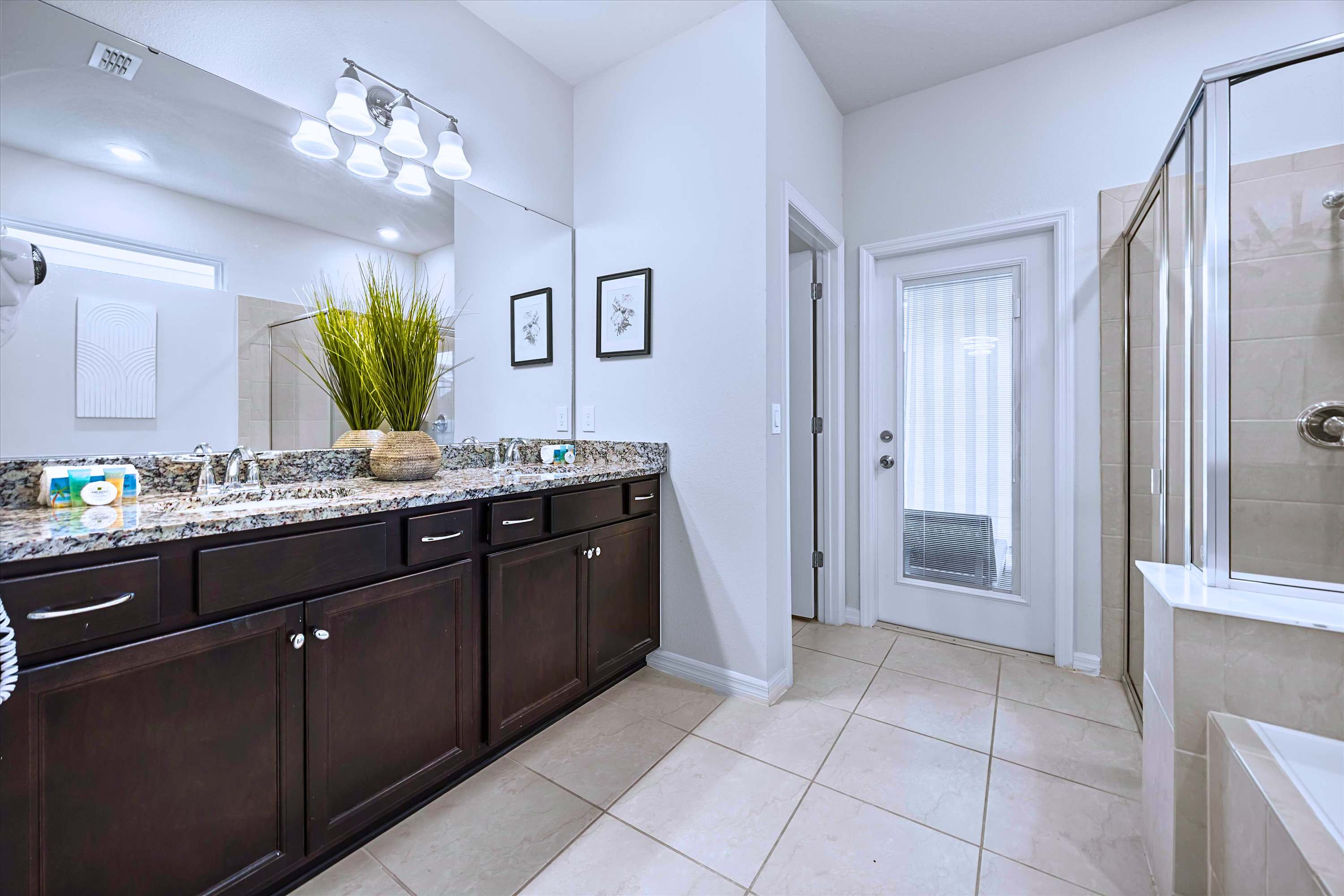 Primary Master Bath: Dual Sinks, Soaking Tub & Walk-In Shower