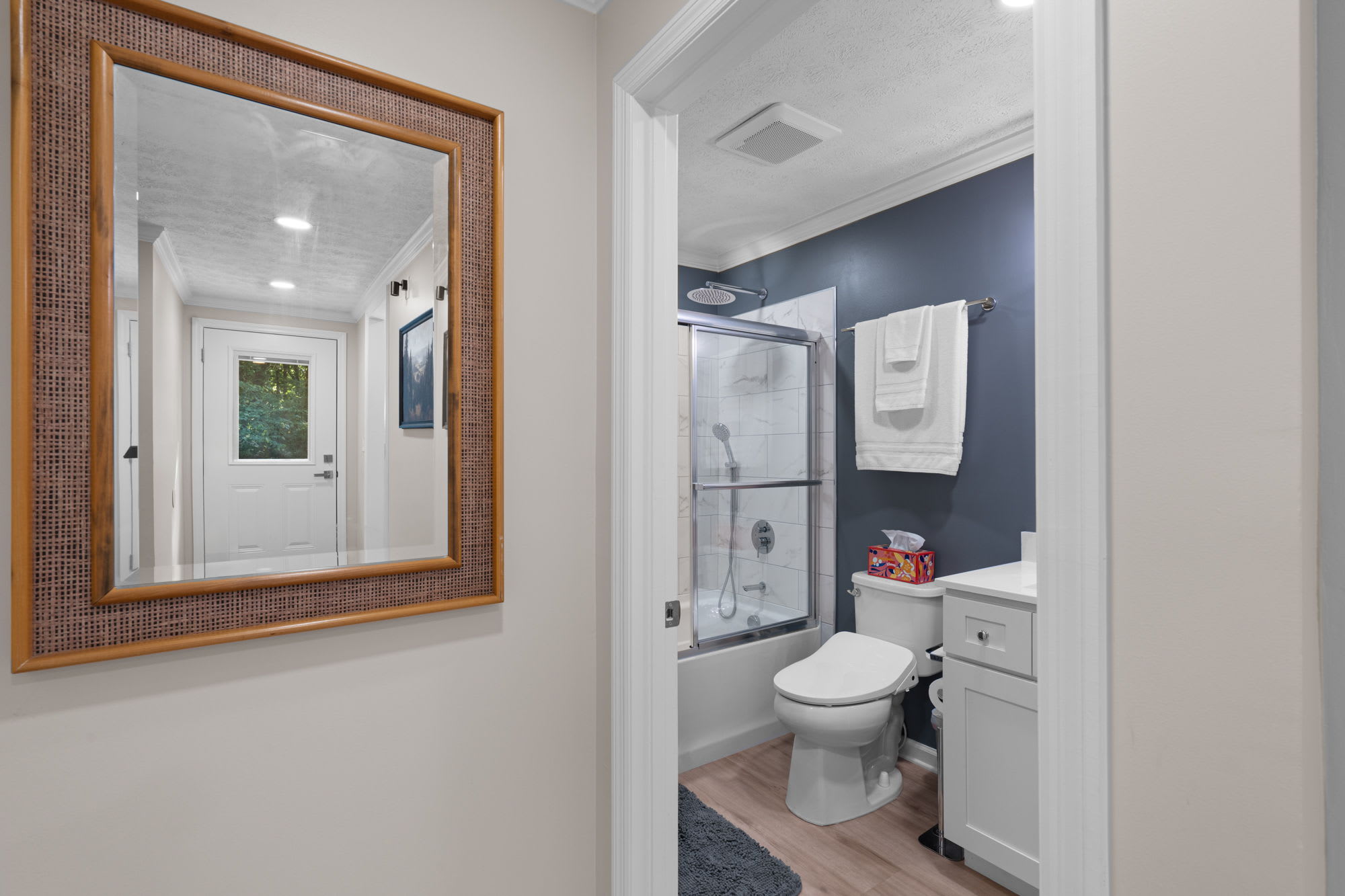 Primary bathroom close by the primary bedroom