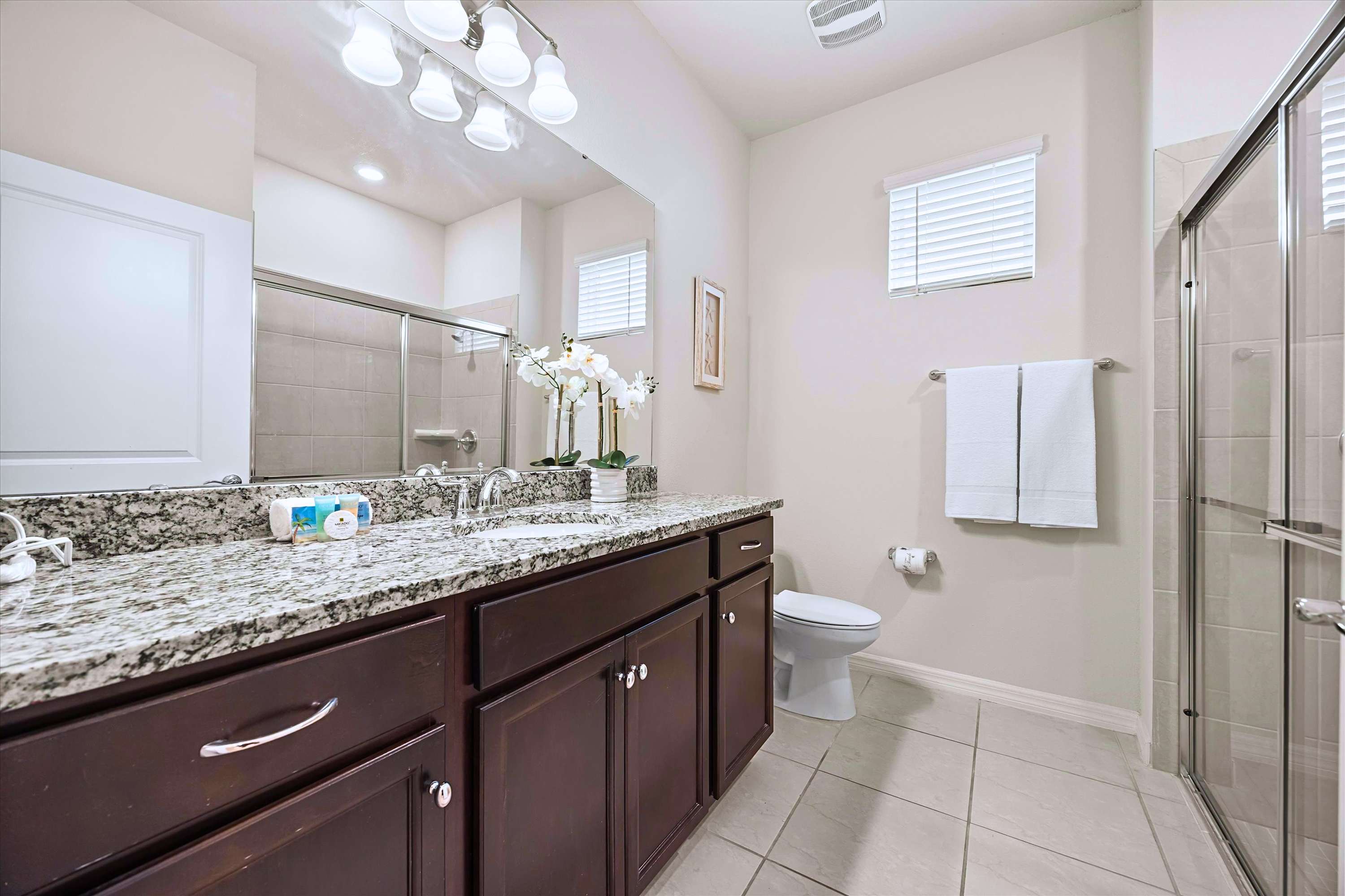 Modern Luxury Bathroom with Walk-In Shower & Marble Sink