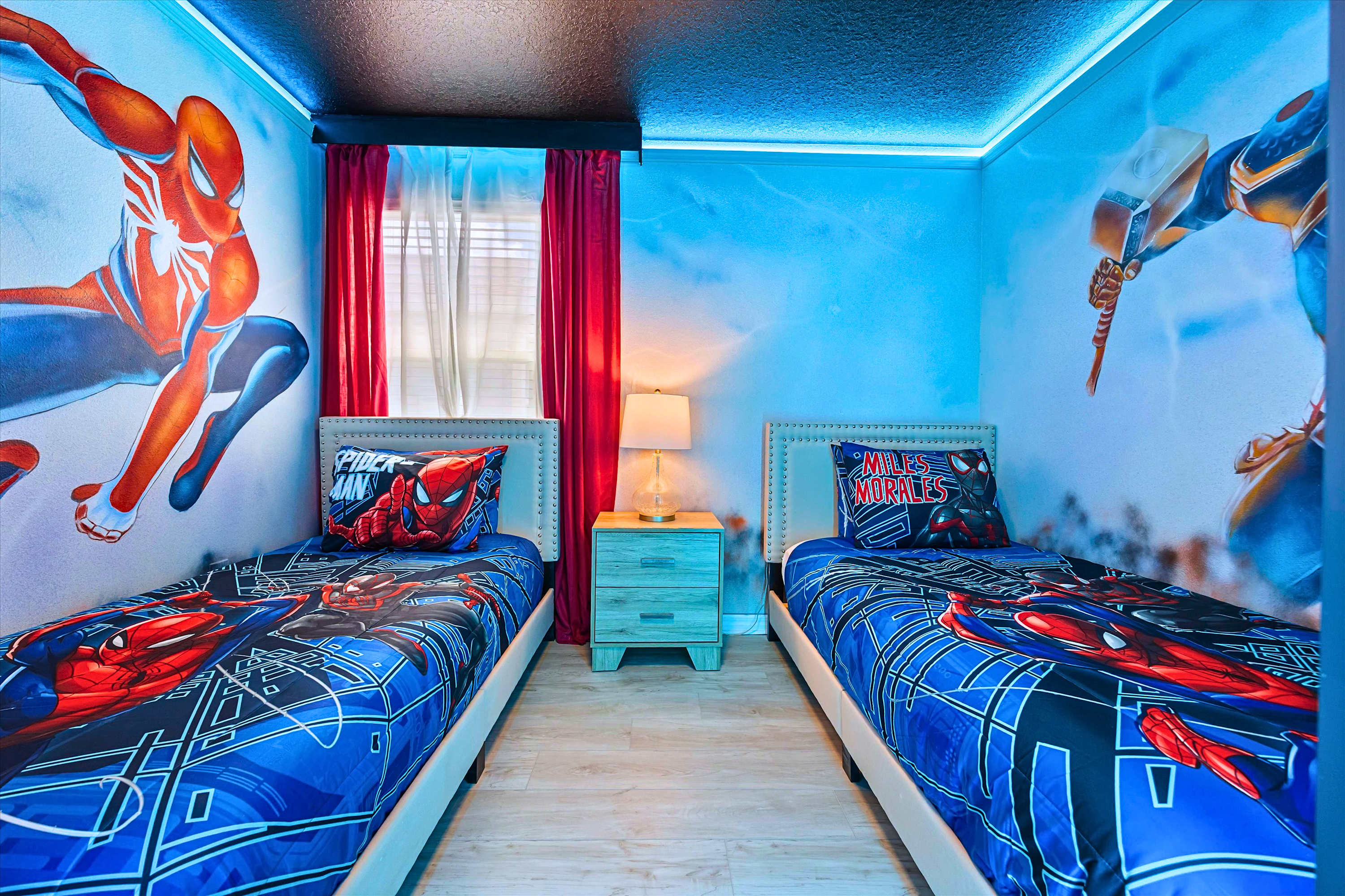 Enjoy Favorite Marvel Movies in This Fun Spider-Man Twin Room